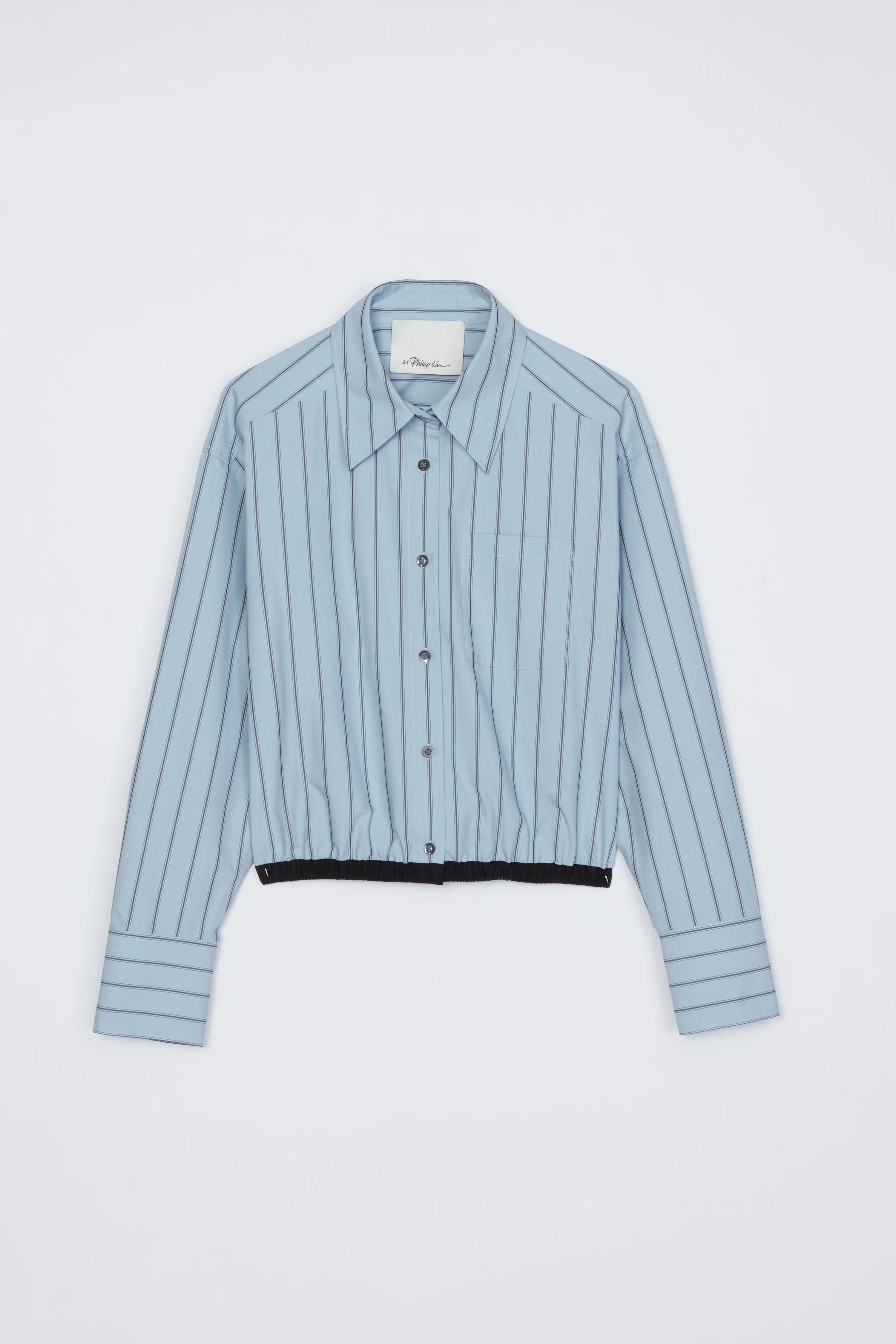 Drawcord Hem Stripe Shirt - Image 7