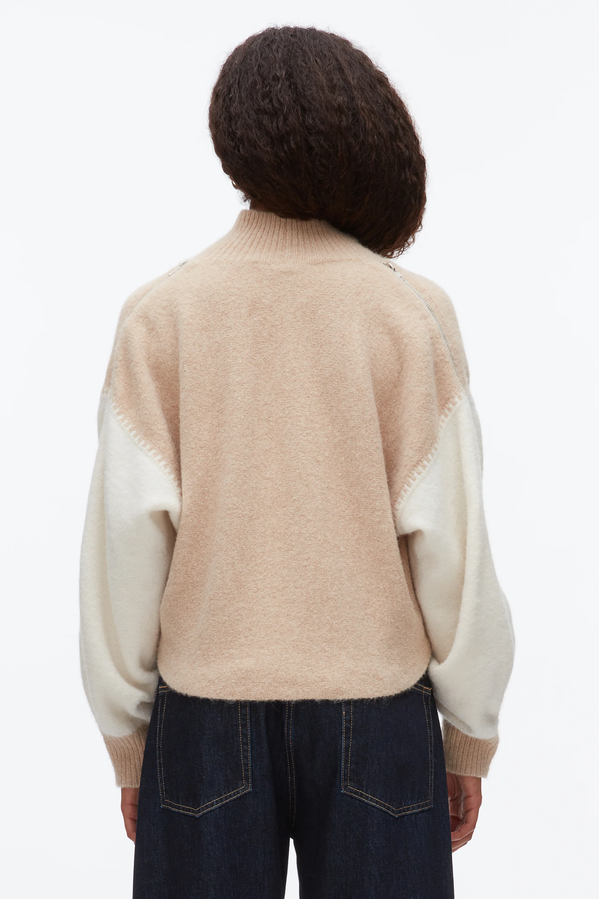 Colorblock Zip Sleeve Turtleneck - Image 6