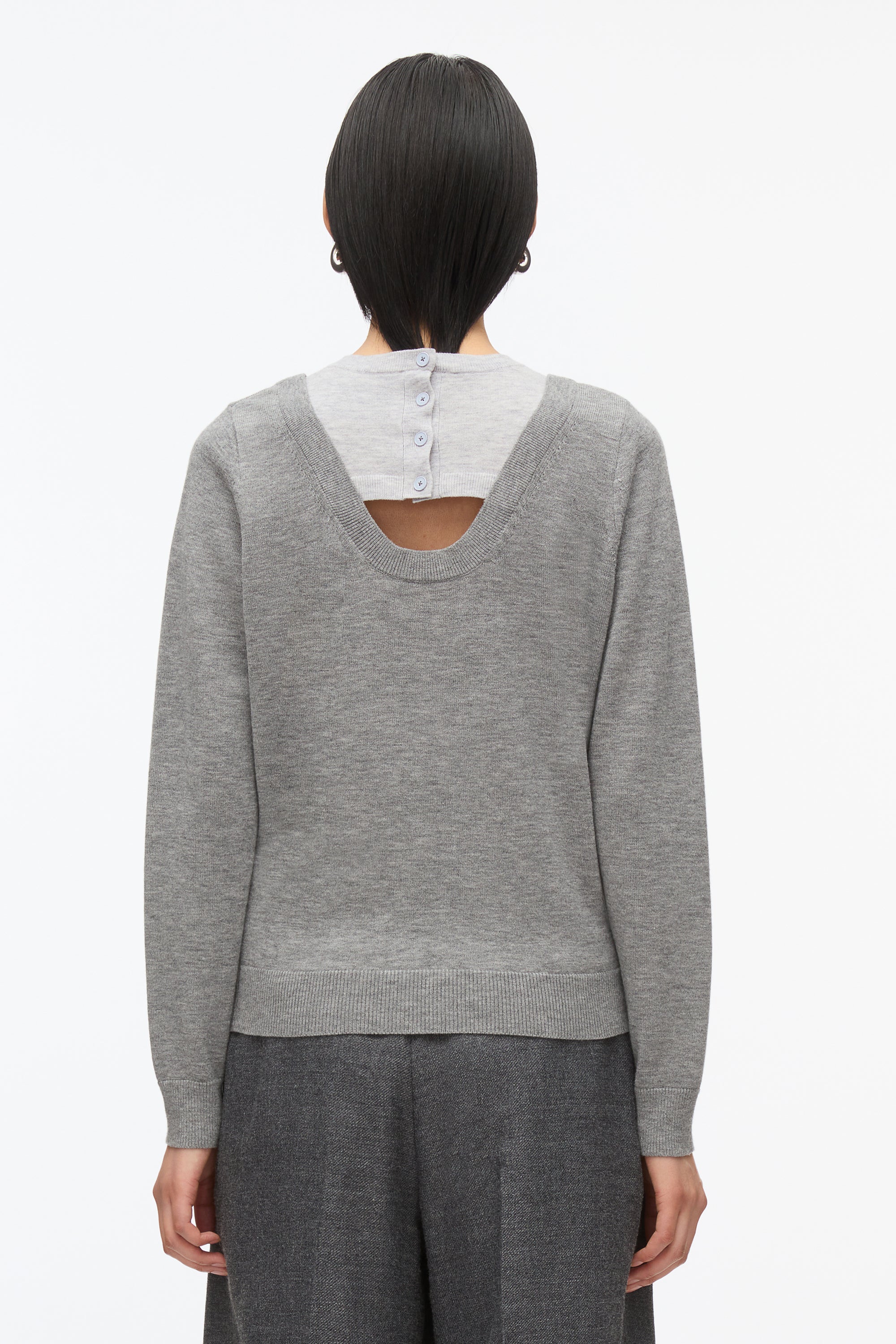 Layered Knit Pullover with Keyhole - Image 10