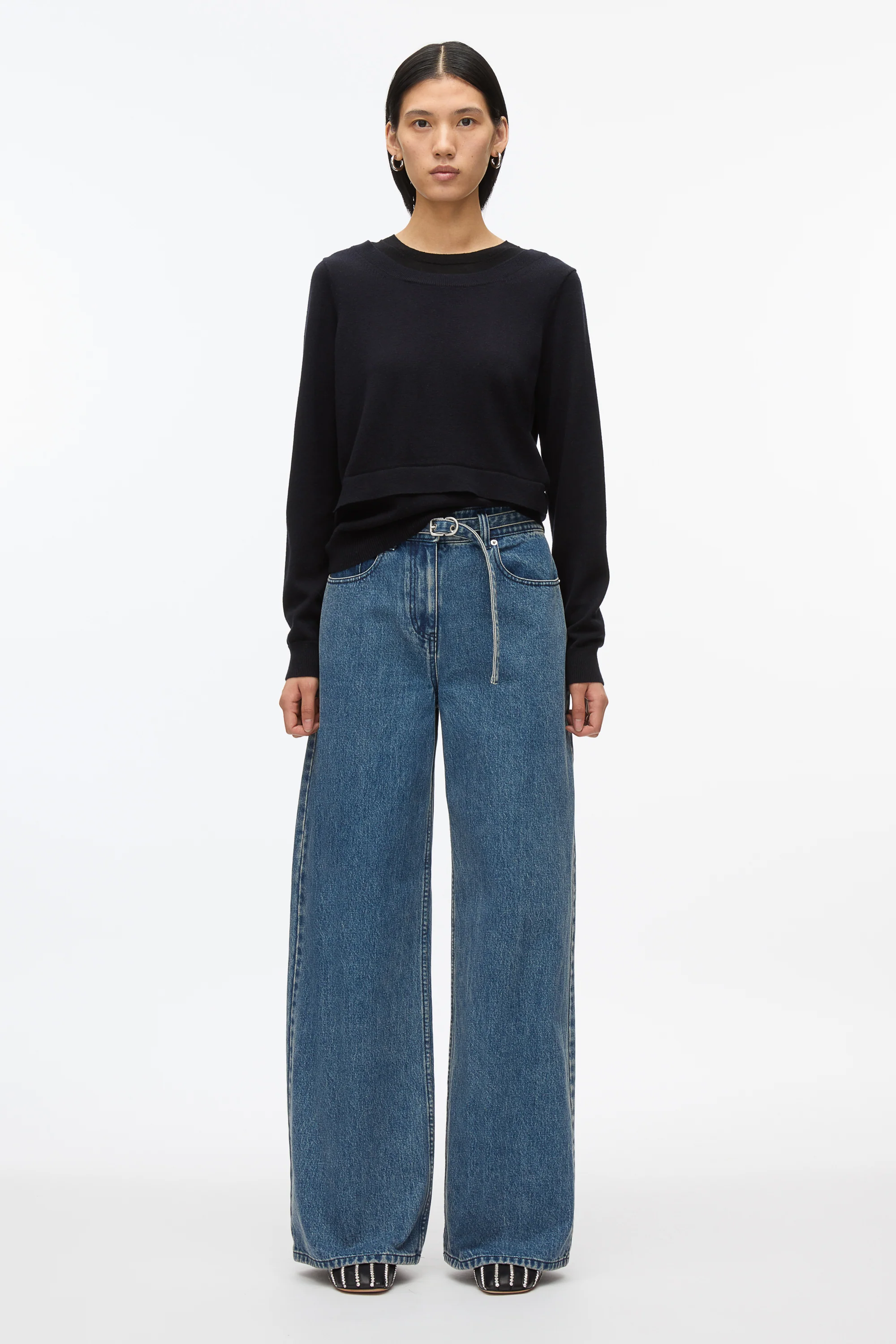 Layered Knit Pullover with Keyhole - Image 13
