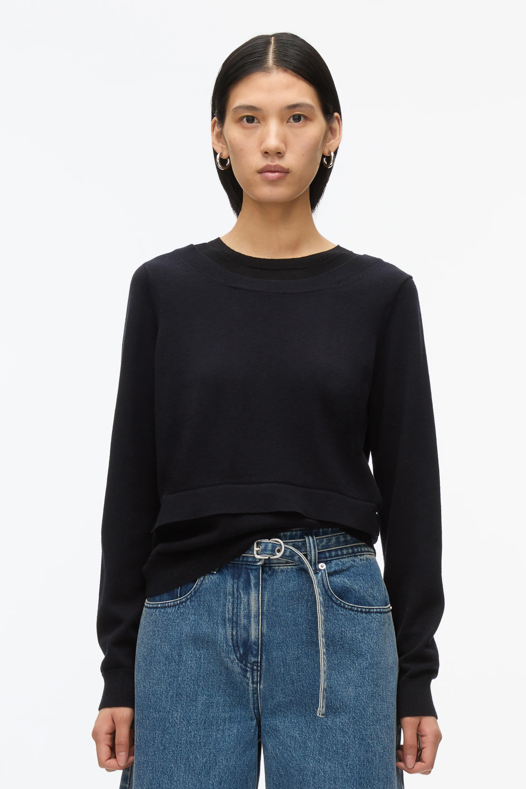 Layered Knit Pullover with Keyhole - Image 15