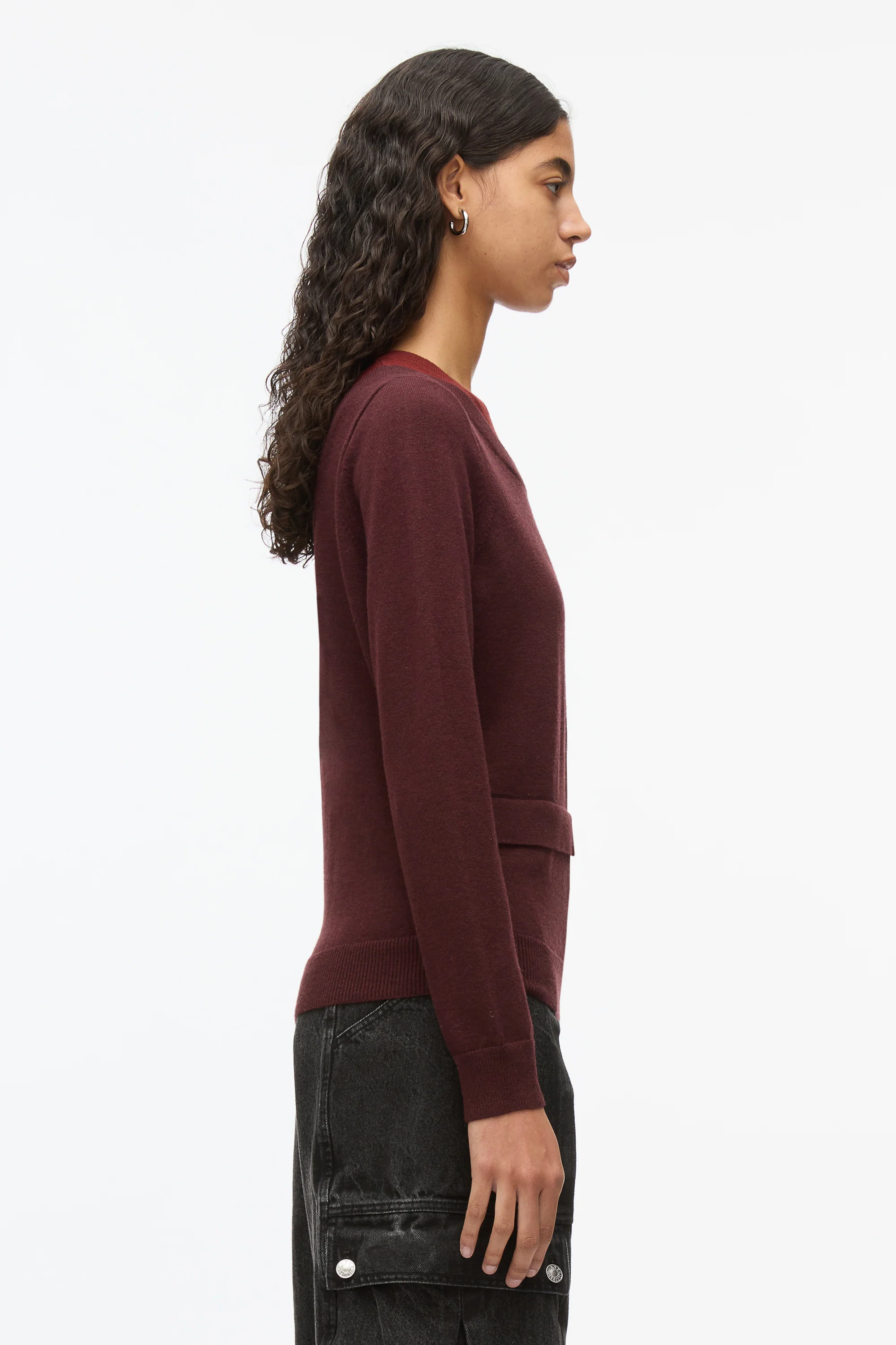 Layered Knit Pullover with Keyhole - Image 5