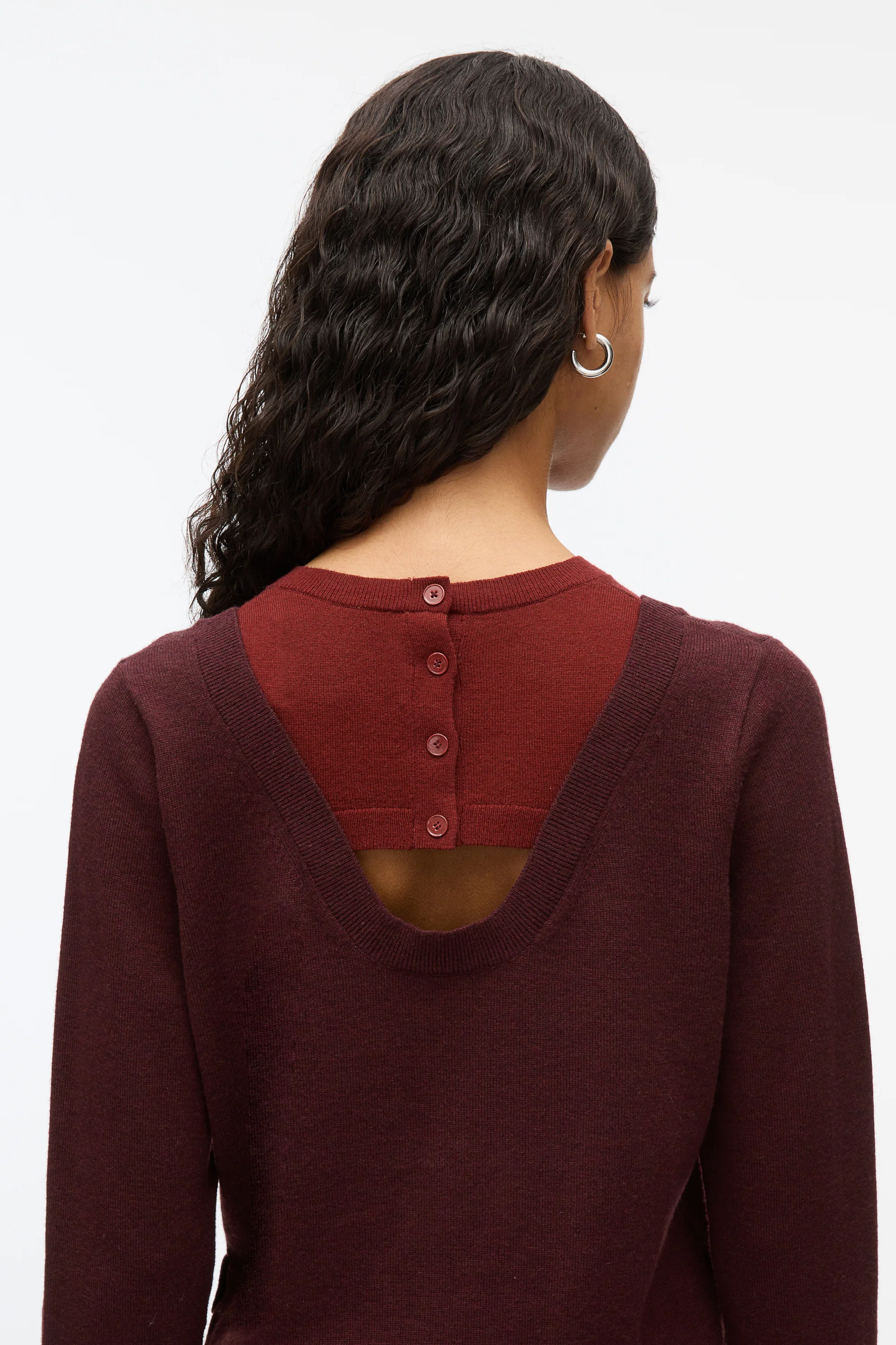 Layered Knit Pullover with Keyhole - Image 6