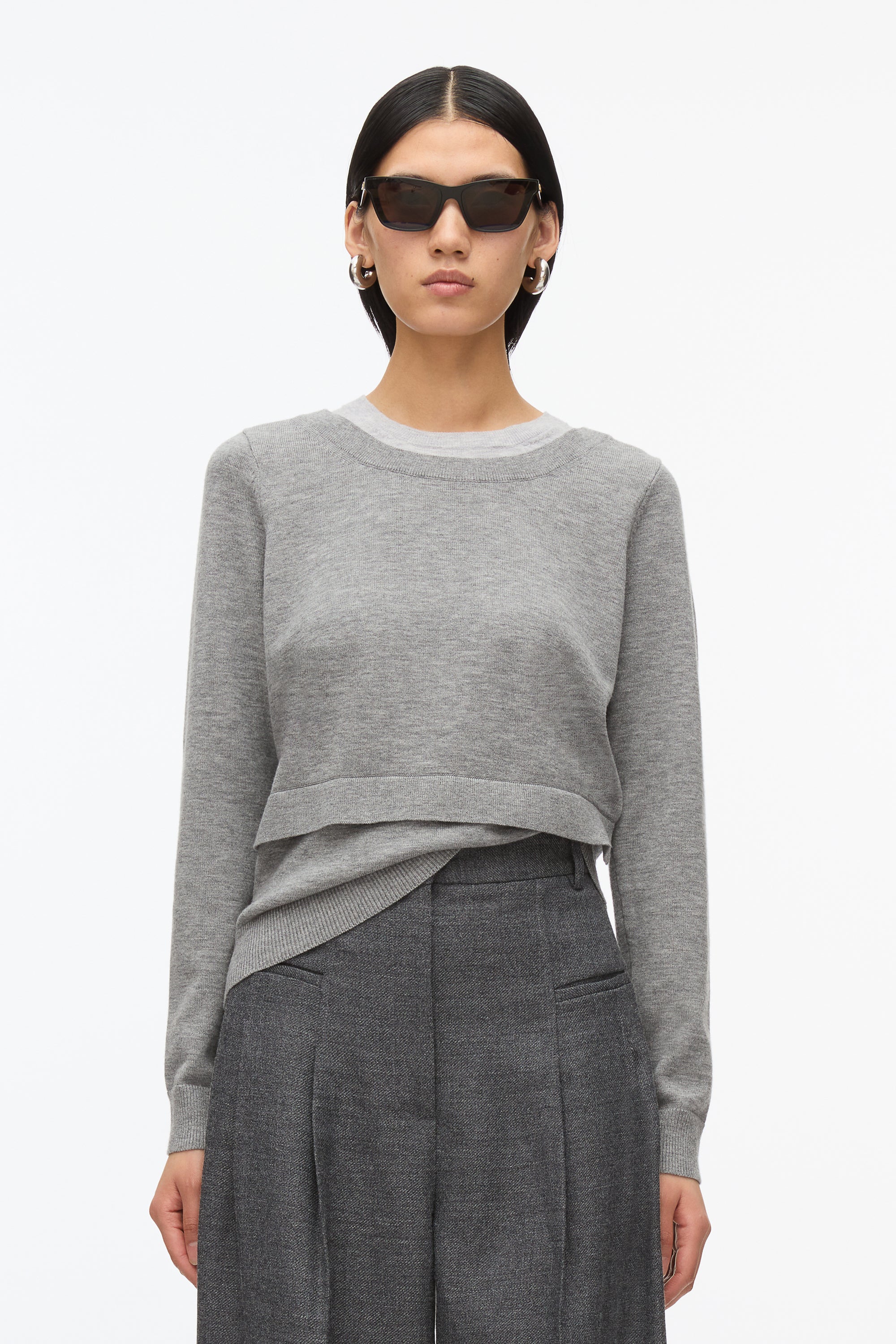 Layered Knit Pullover with Keyhole - Image 8