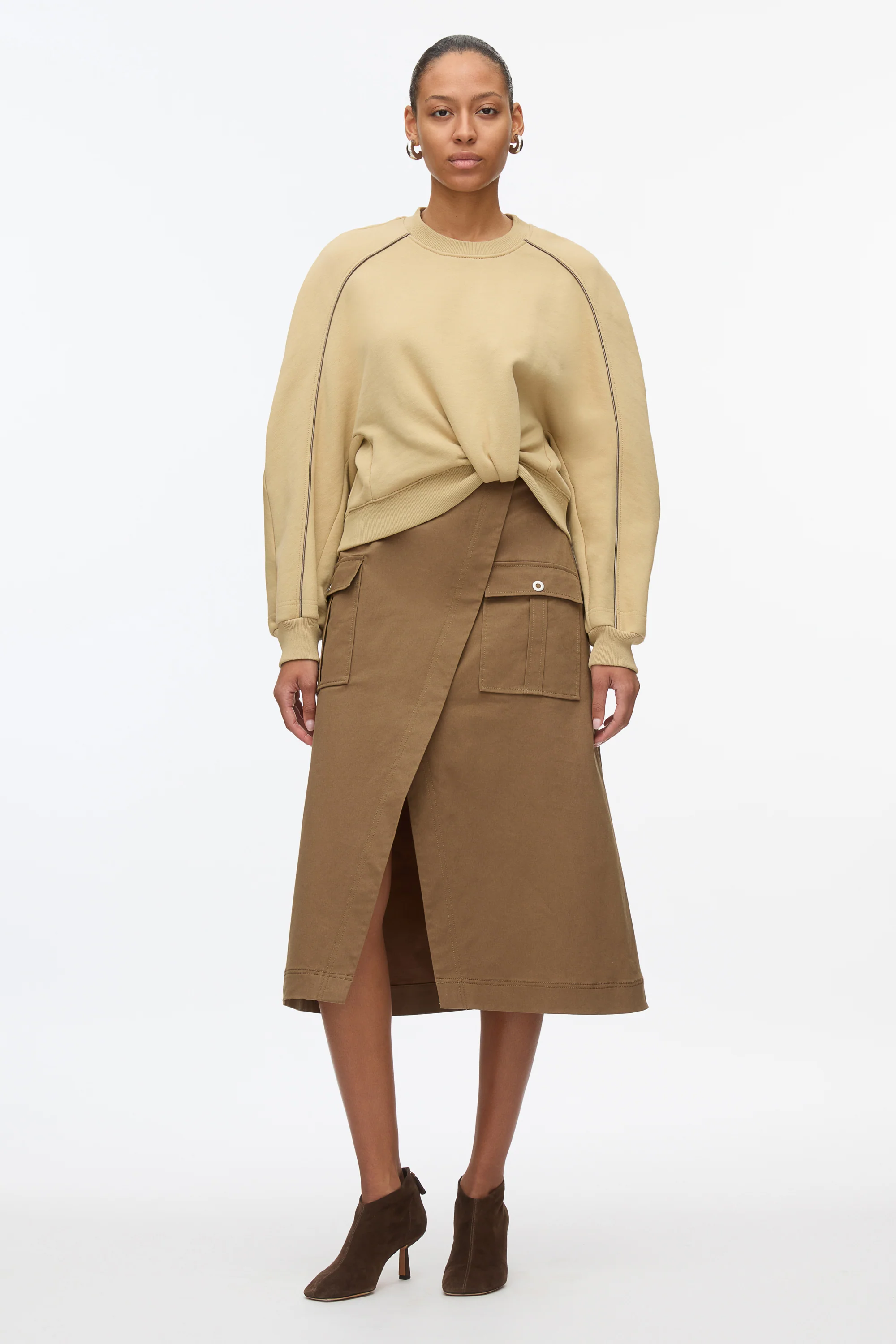 Draped Sweatshirt Utility Dress - Image 2