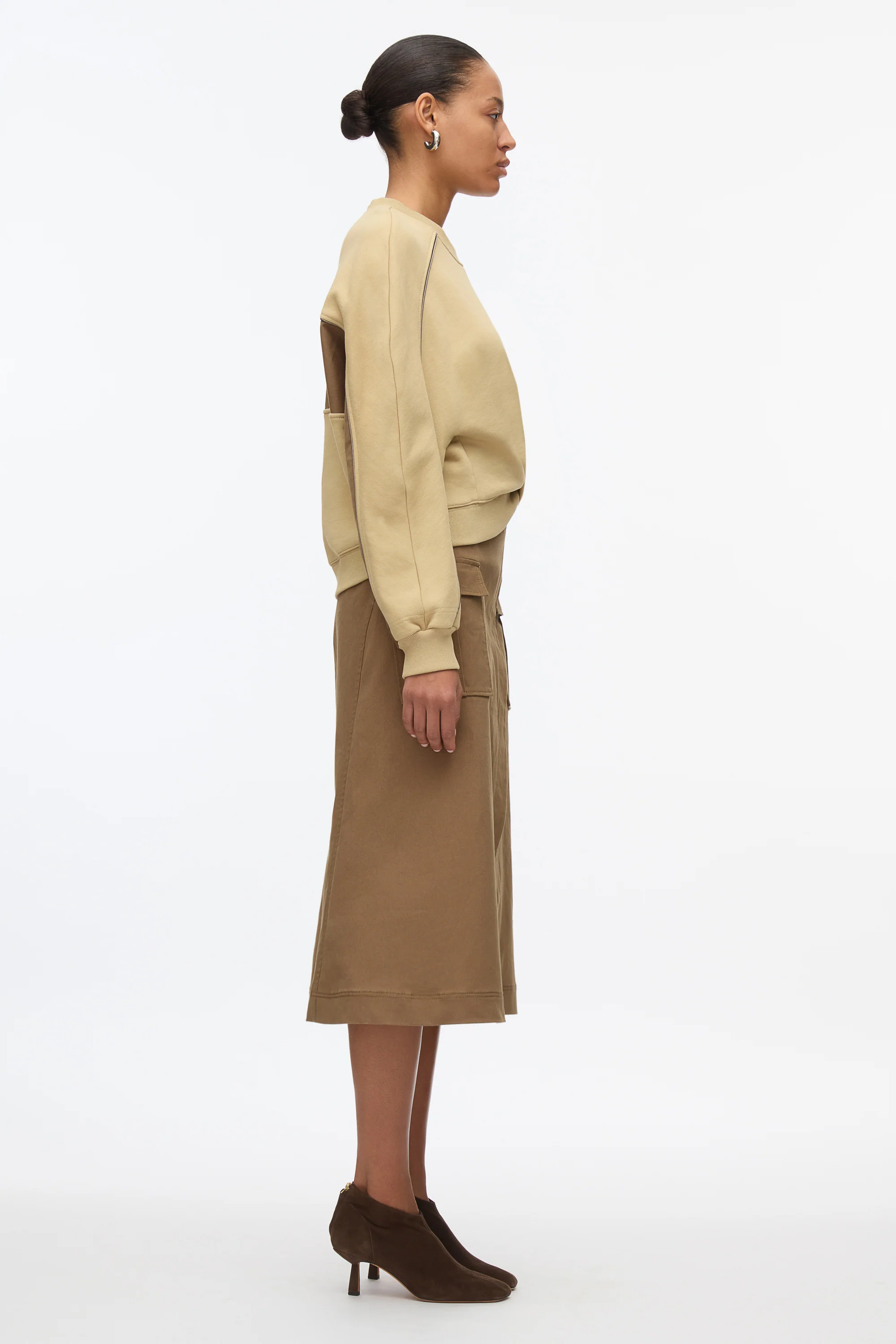 Draped Sweatshirt Utility Dress - Image 3