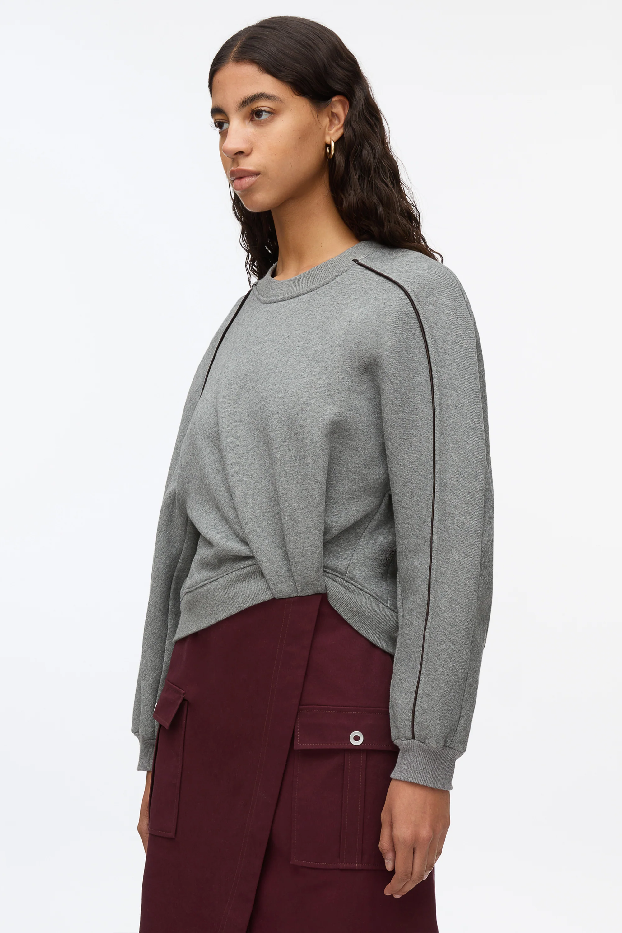 Draped Sweatshirt Utility Dress - Image 9
