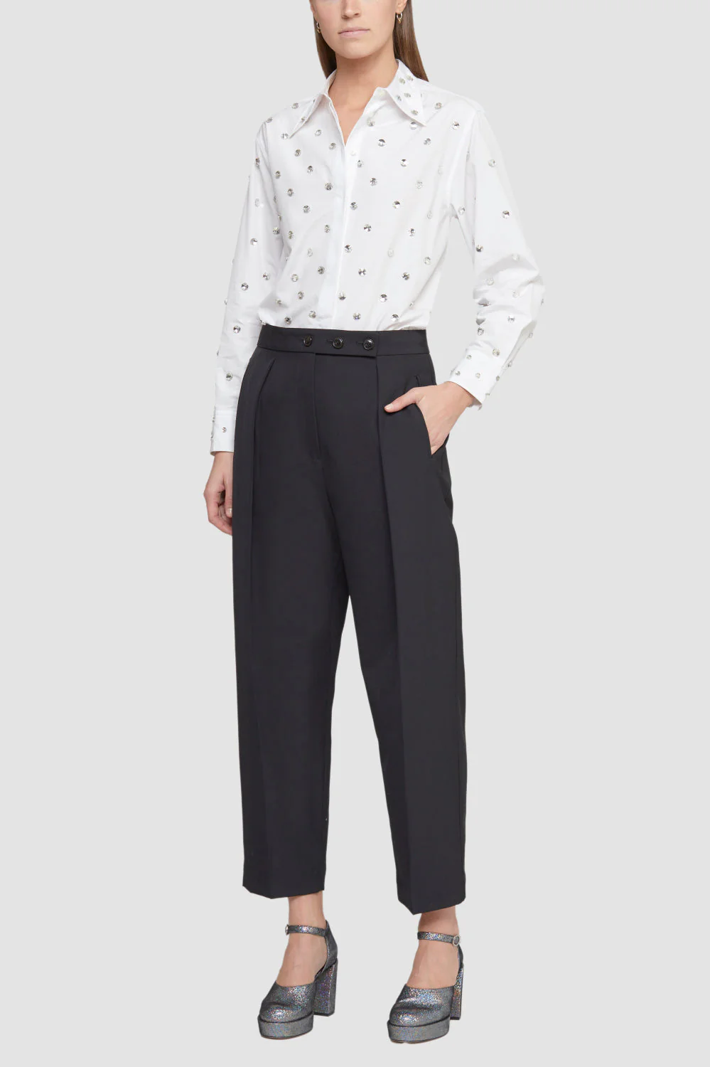 Ls Emb Poplin Shirt