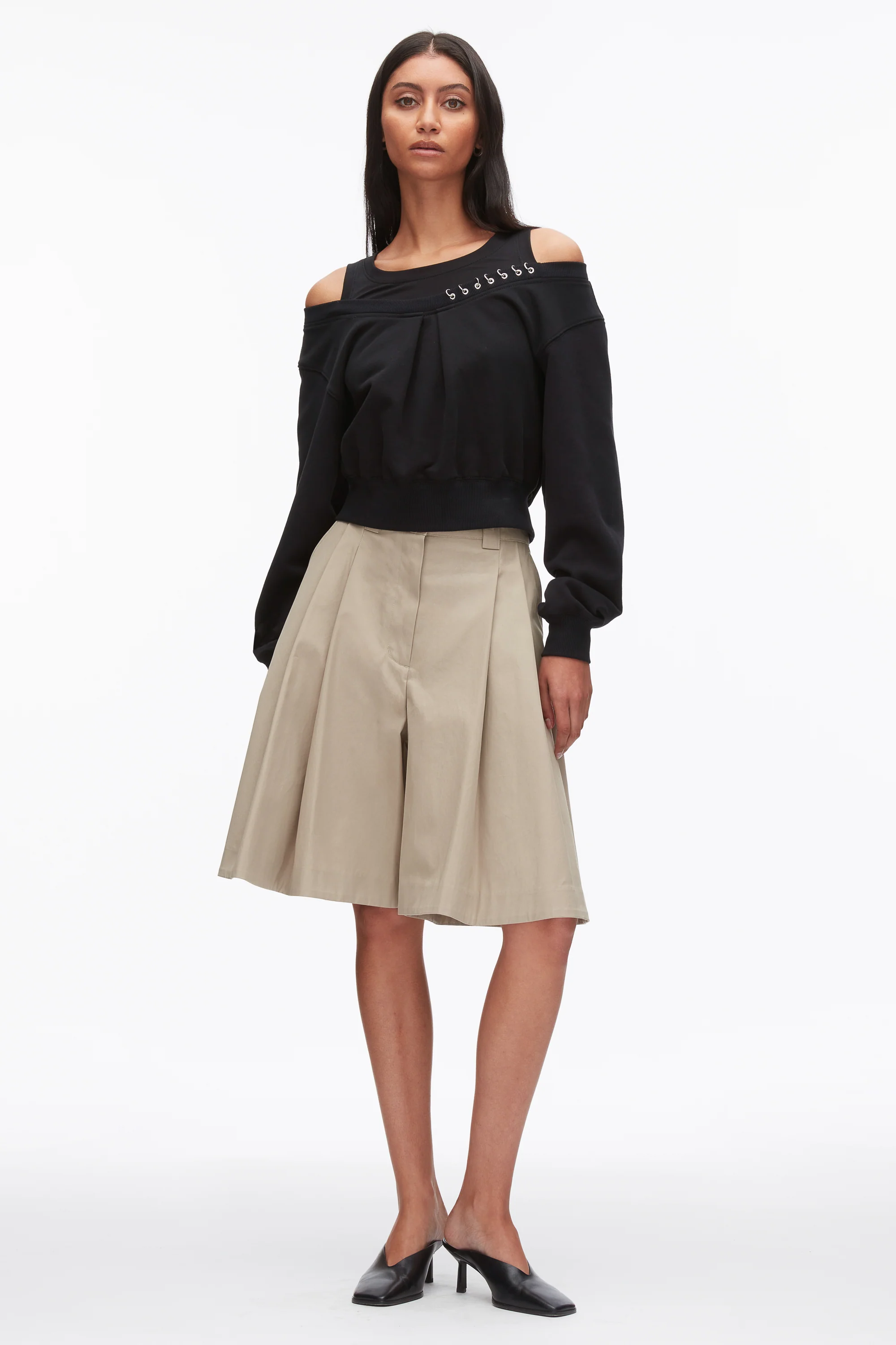 Long Sleeve Embellished Double Layer Top