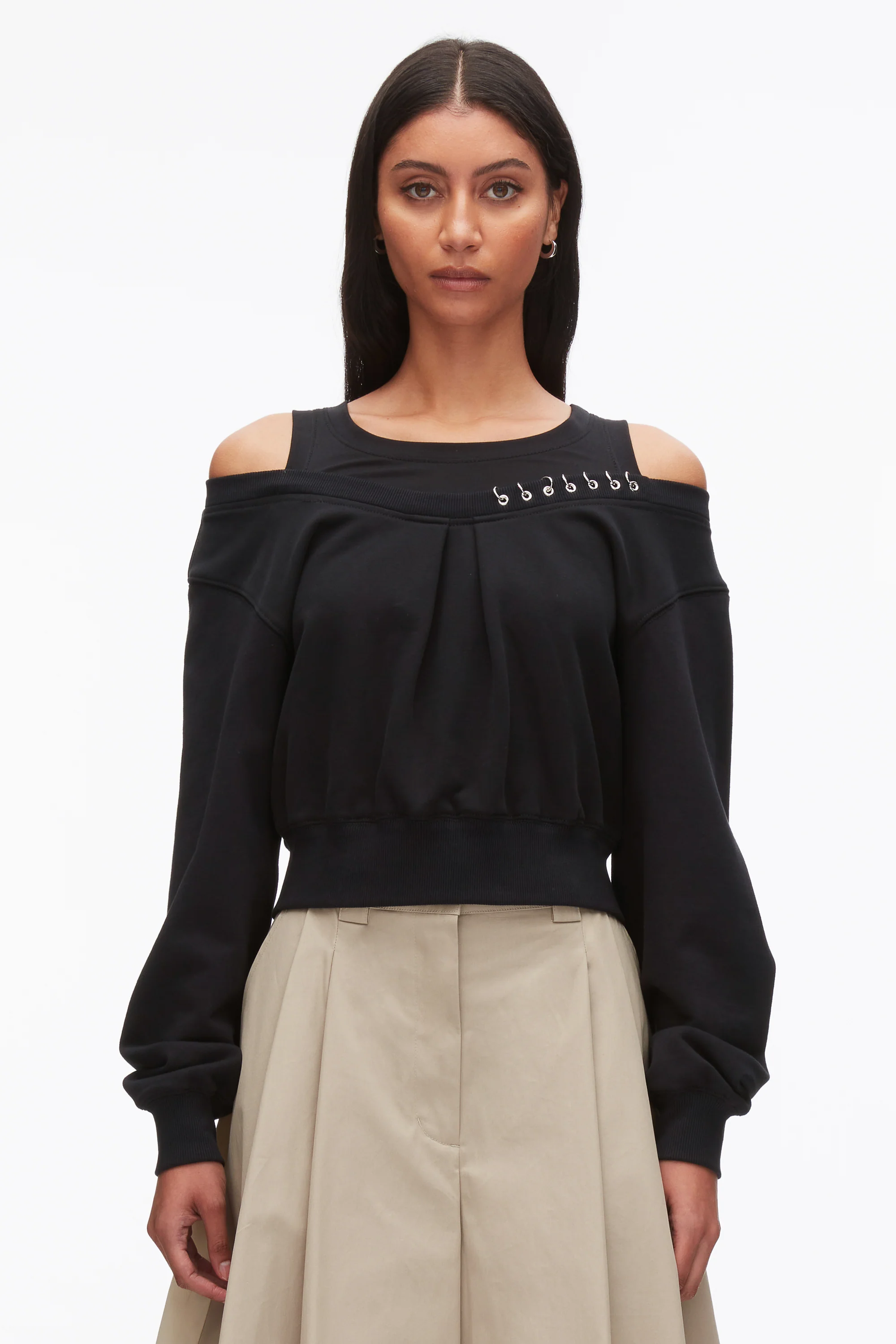 Long Sleeve Embellished Double Layer Top - Image 2