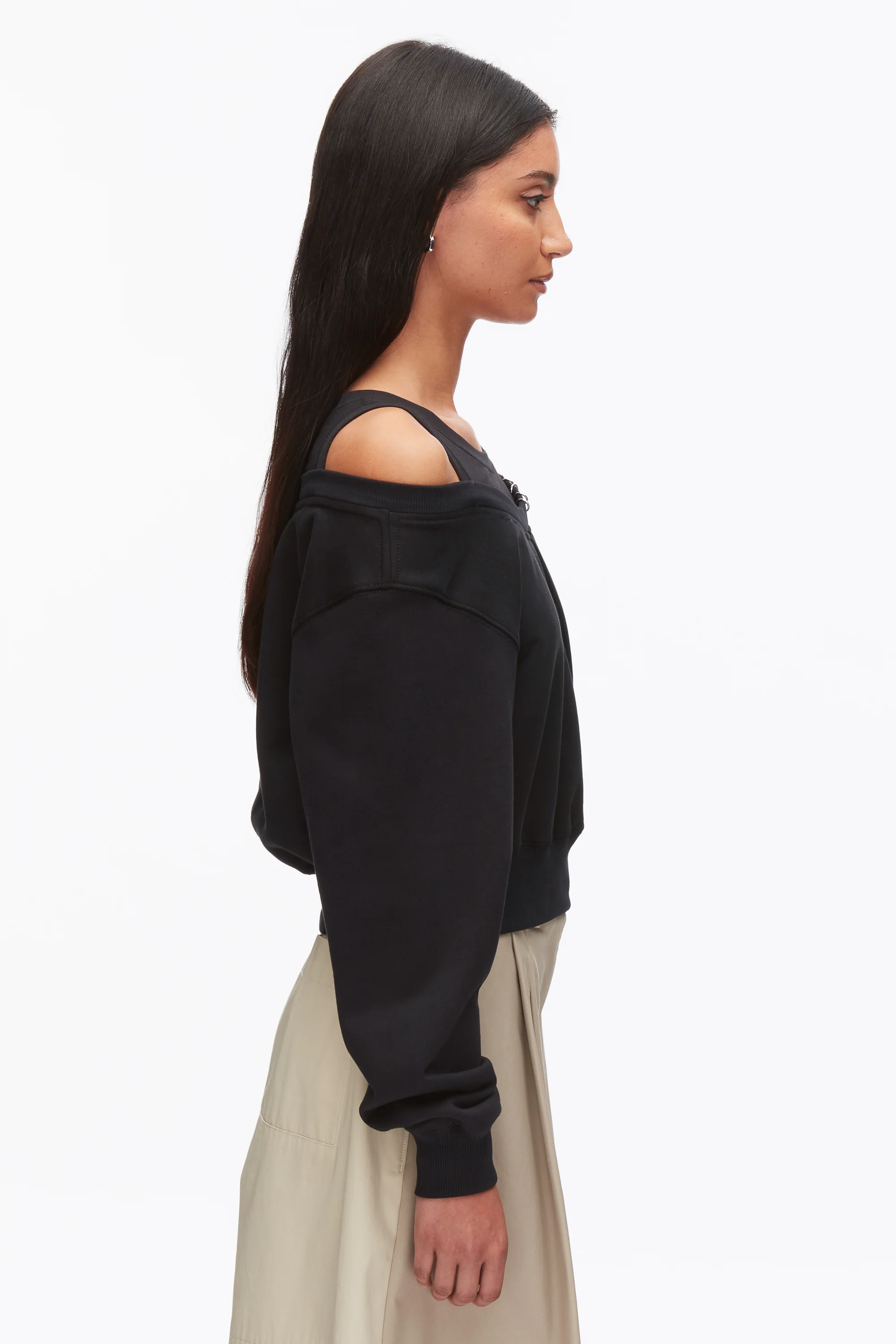Long Sleeve Embellished Double Layer Top - Image 3