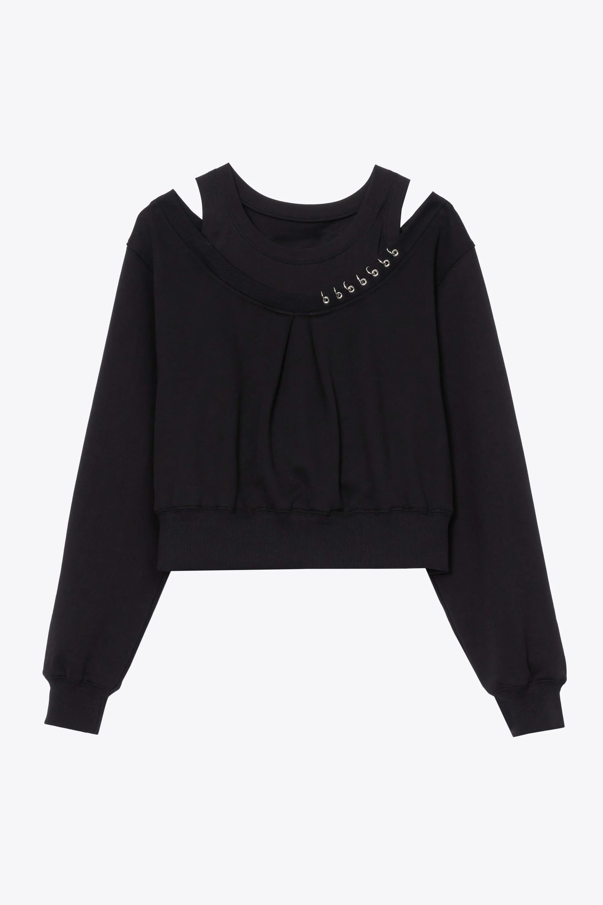 Long Sleeve Embellished Double Layer Top - Image 6