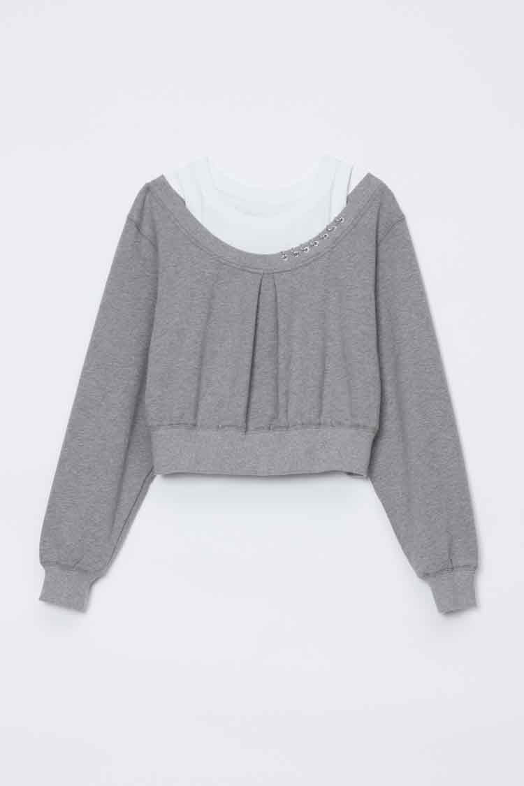 Long Sleeve Embellished Double Layer Top - Image 7