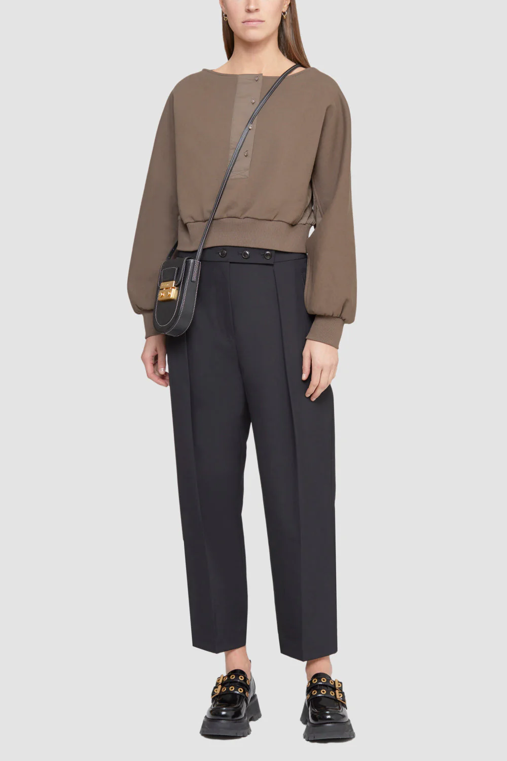 Long Sleeve French Terry Combo Henley Pullover - Image 2