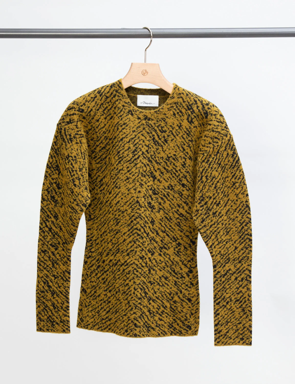 Long Sleeve Herringbone Jacquard Pullover