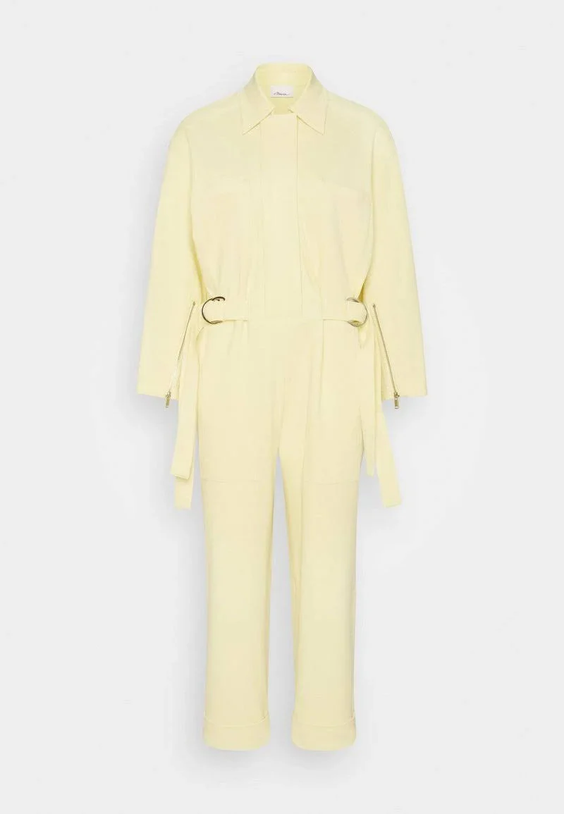 Long Sleeve Knit Twill Utility Jumpsuit