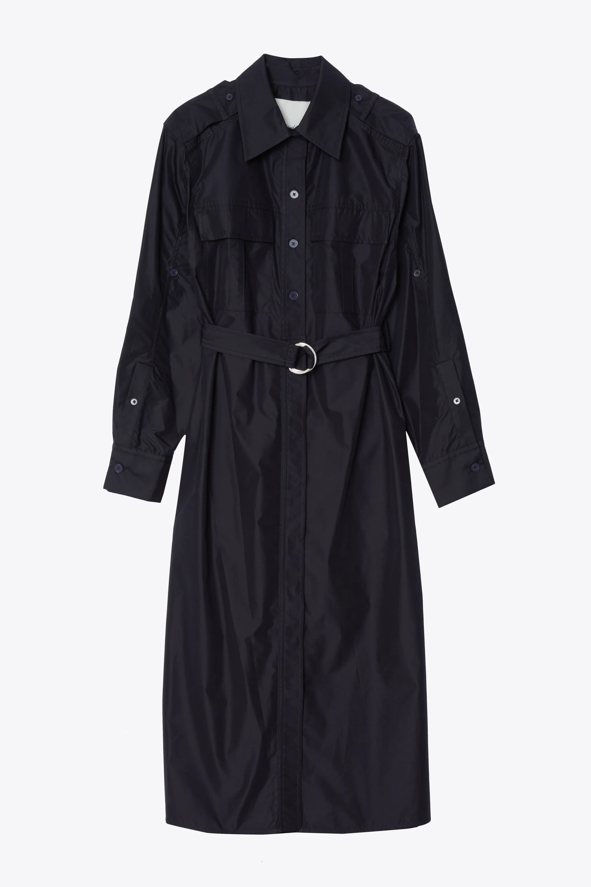 Poplin Utility Midi Shirt Dress - Image 10