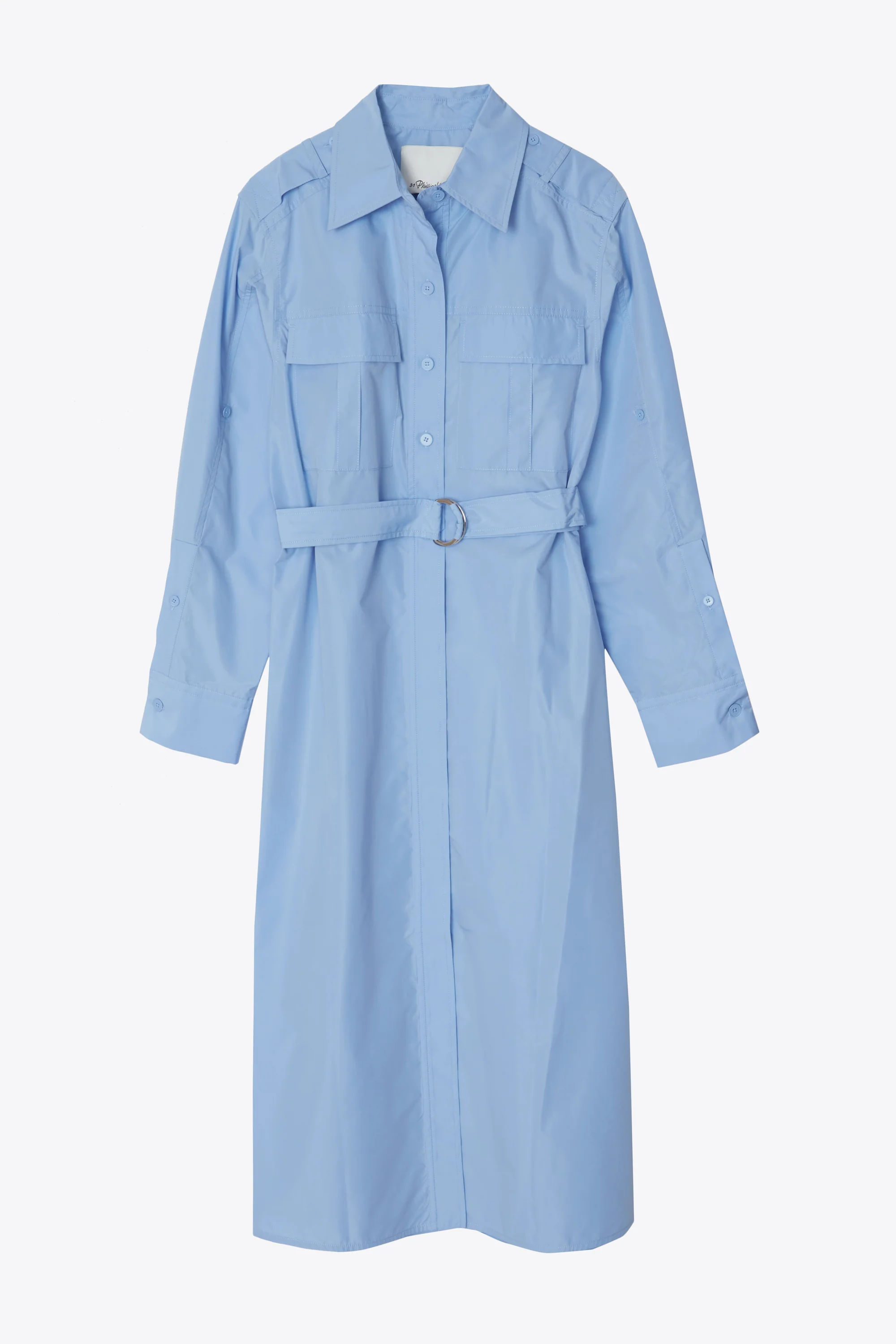 Poplin Utility Midi Shirt Dress - Image 11