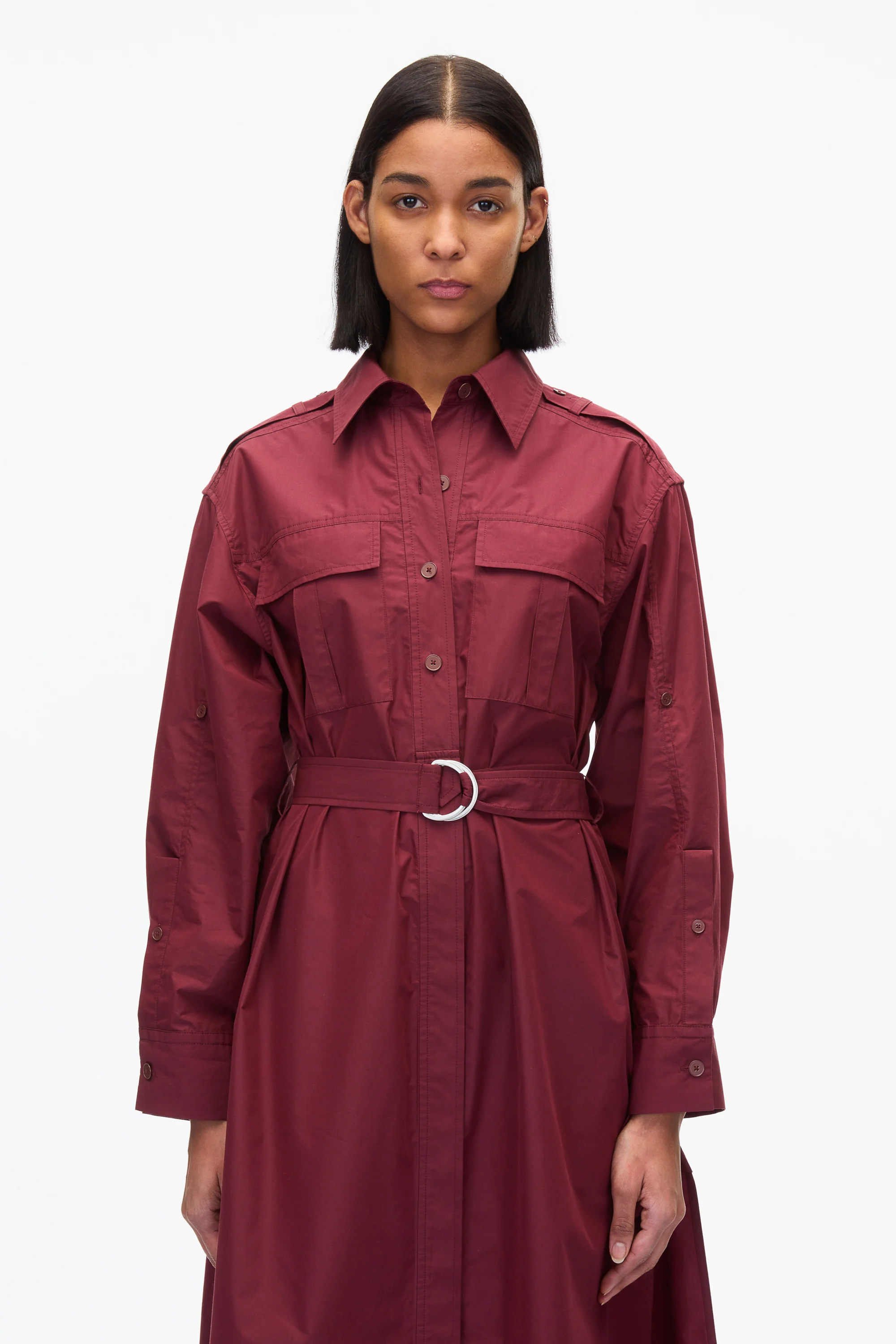 Poplin Utility Midi Shirt Dress - Image 6
