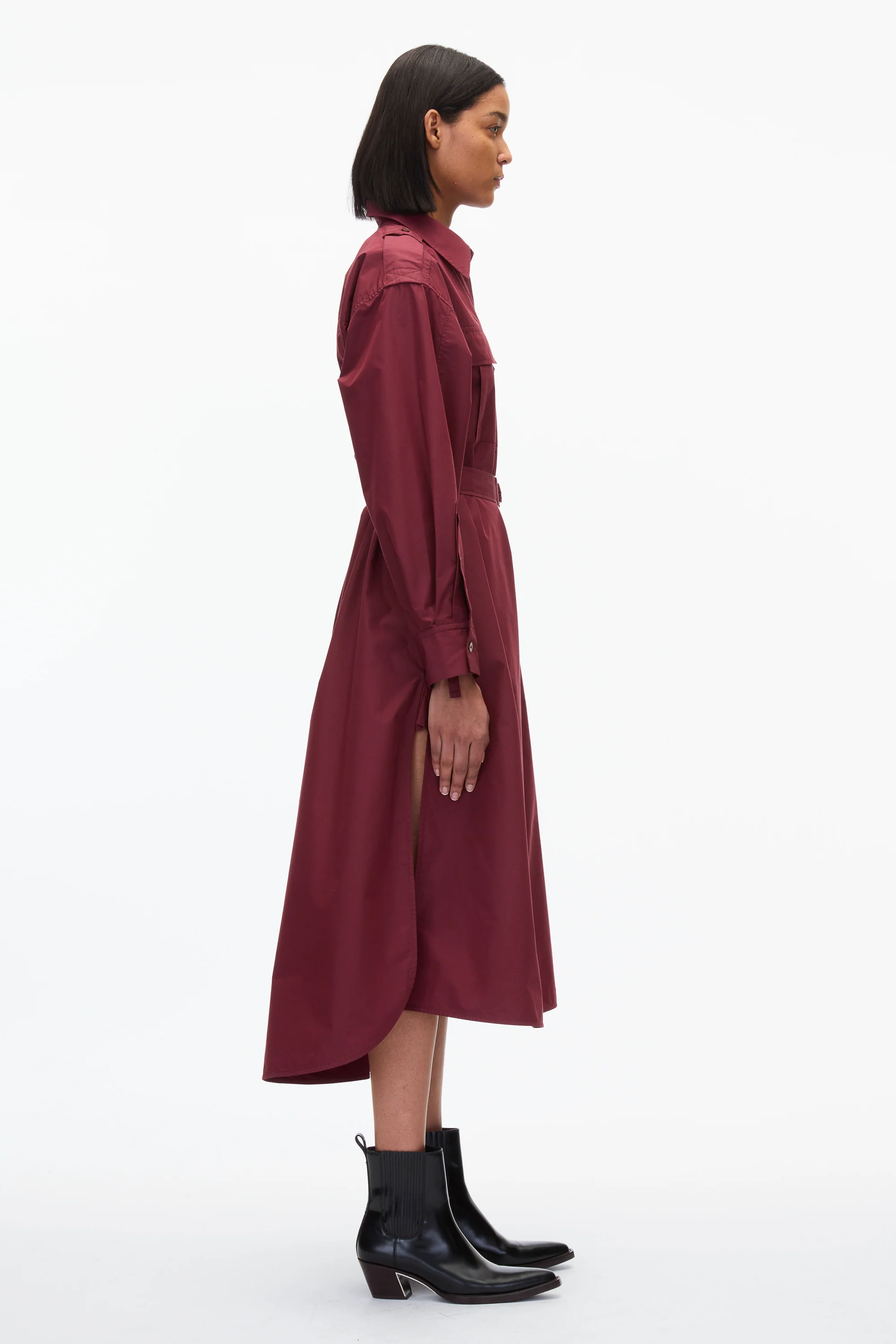 Poplin Utility Midi Shirt Dress - Image 8