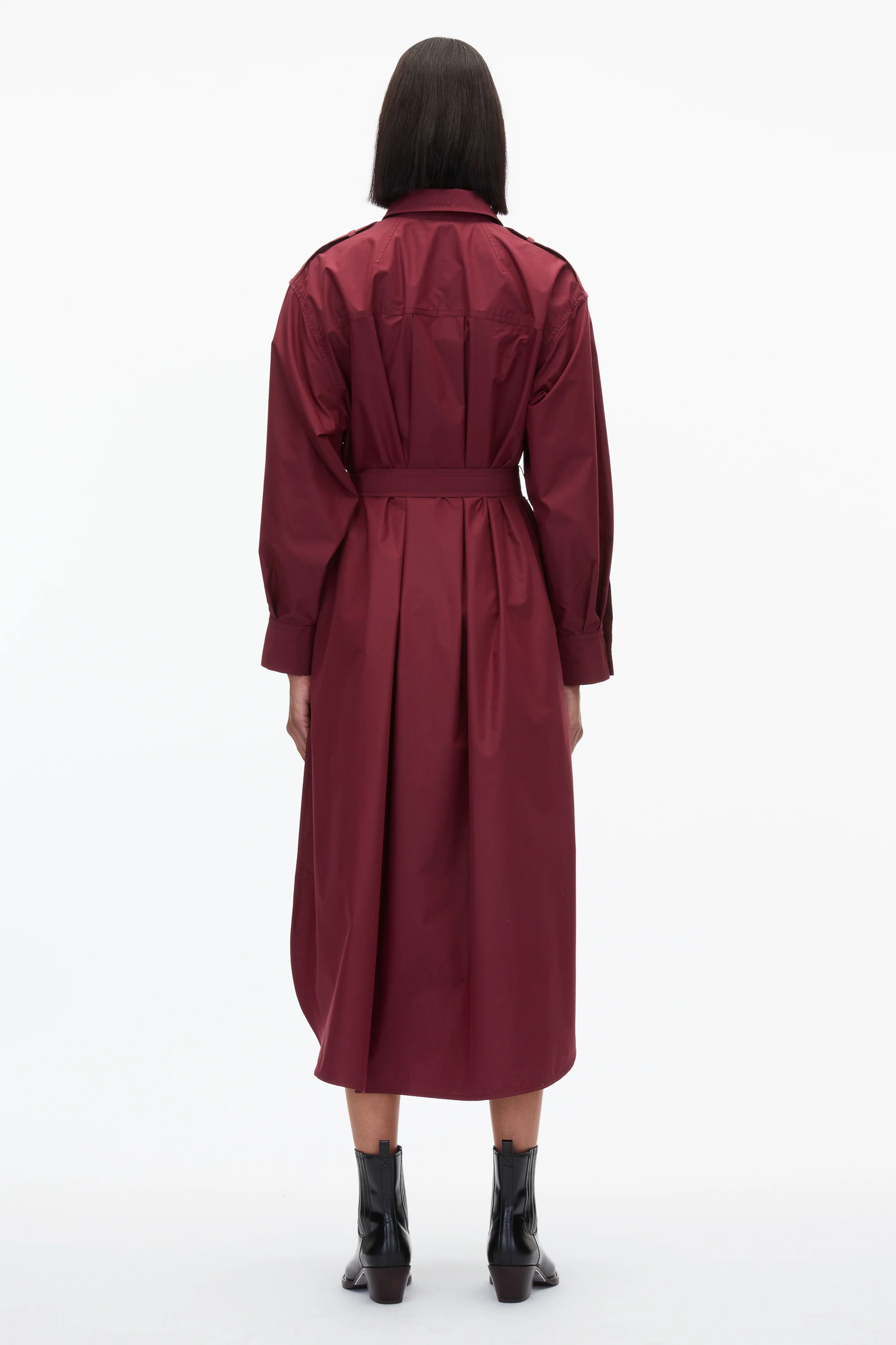 Poplin Utility Midi Shirt Dress - Image 9