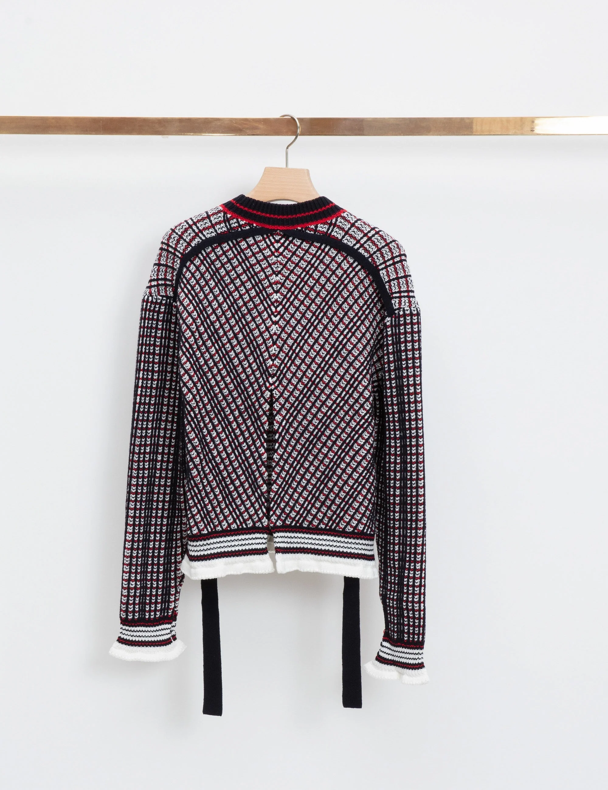 Long Sleeve Plaid Jacquard Pullover - Image 2