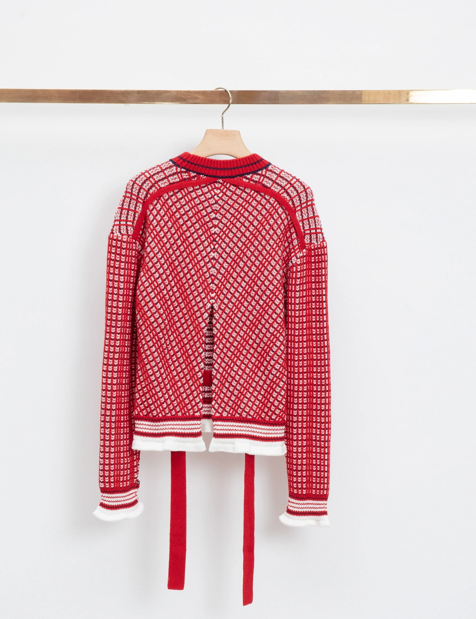 Long Sleeve Plaid Jacquard Pullover - Image 4