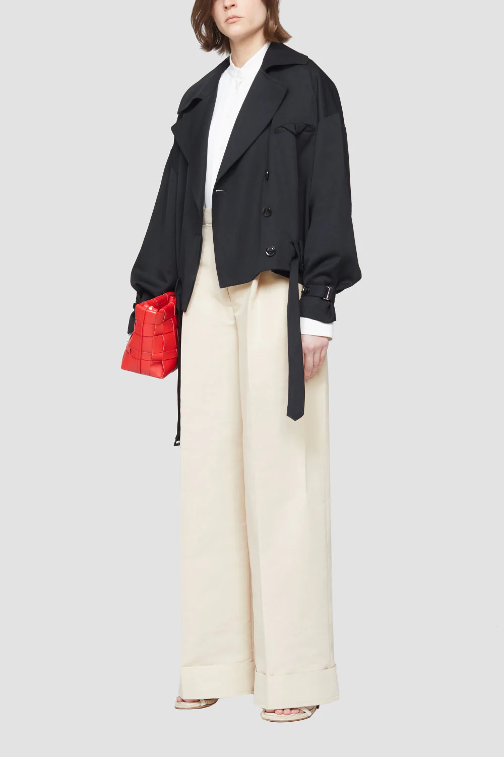 Long Sleeve Pleated Button-Up Shirt - Image 5