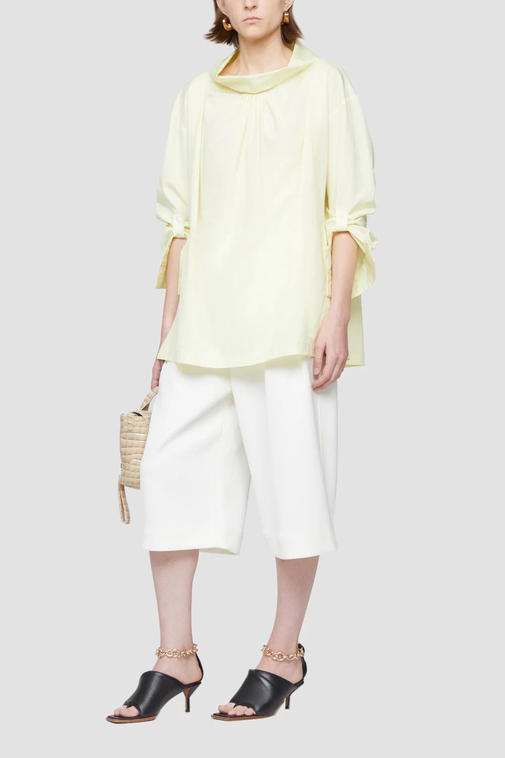 Ls Poplin Oversized Drape Coll