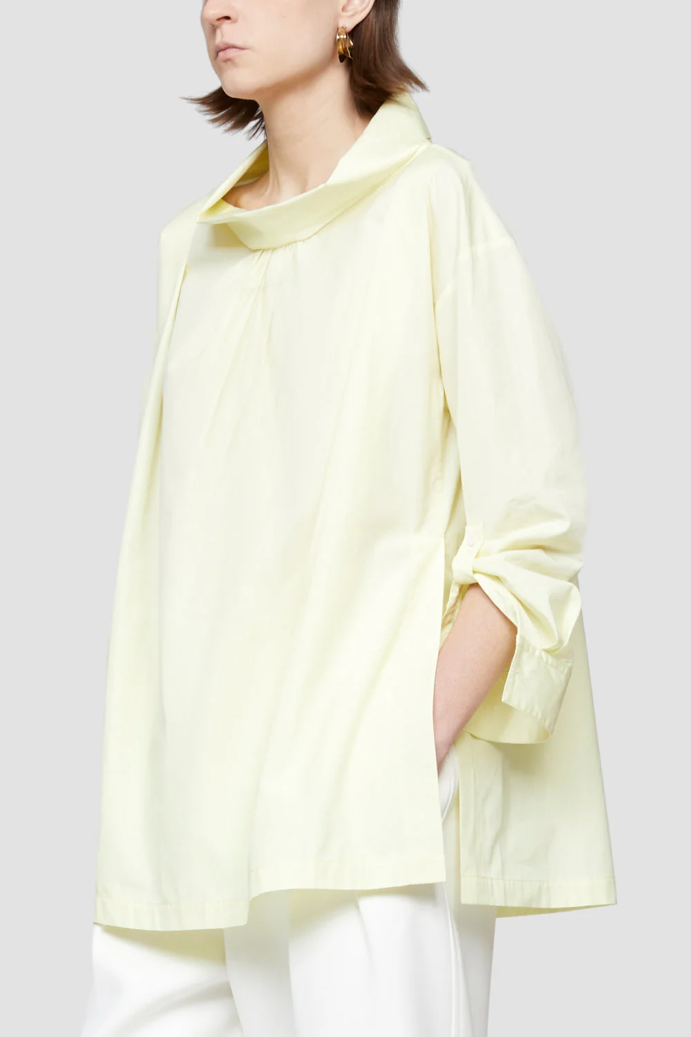 Ls Poplin Oversized Drape Coll - Image 4