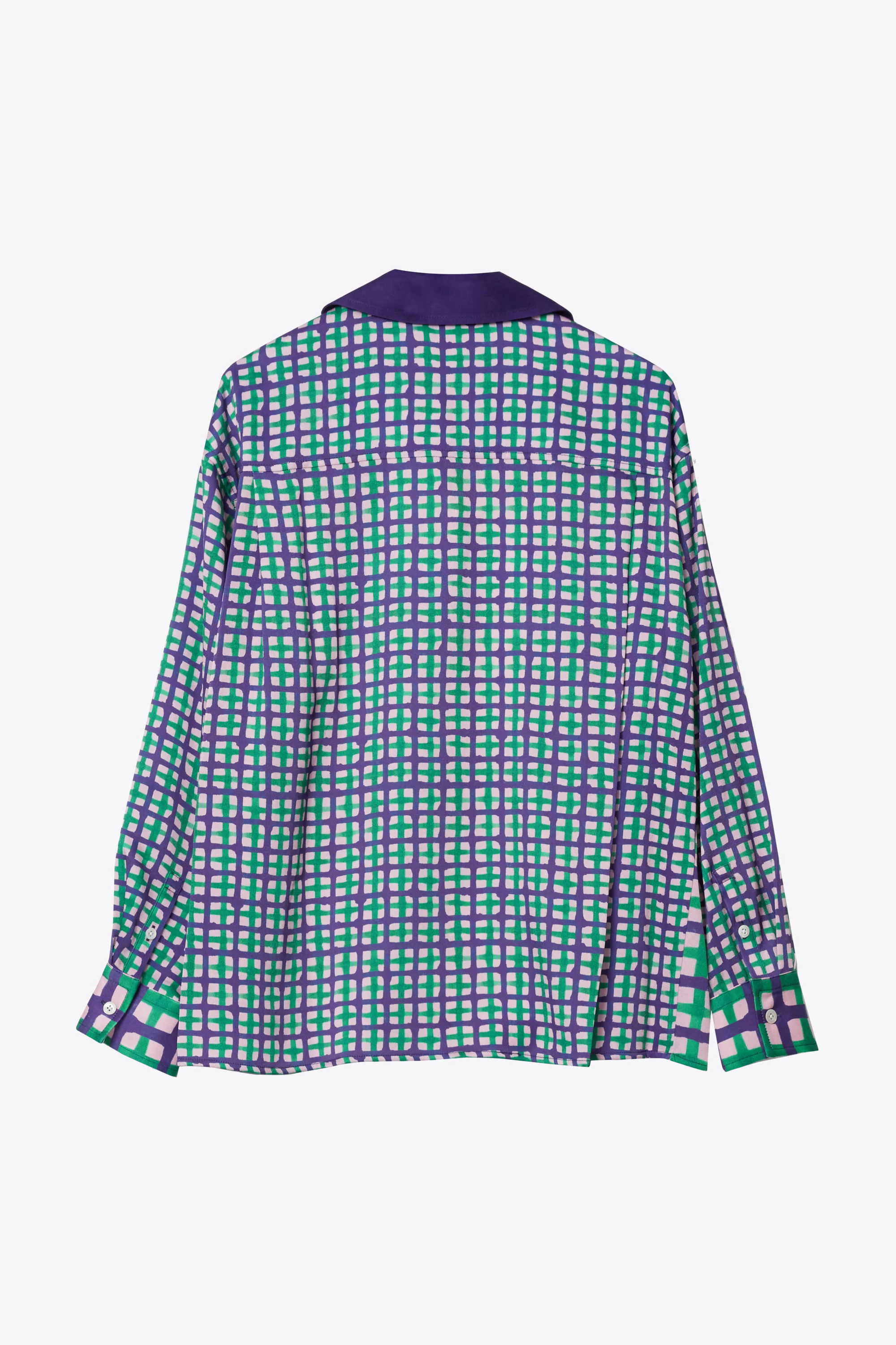 Long Sleeve Printed Satin Camp Shirt - Image 2