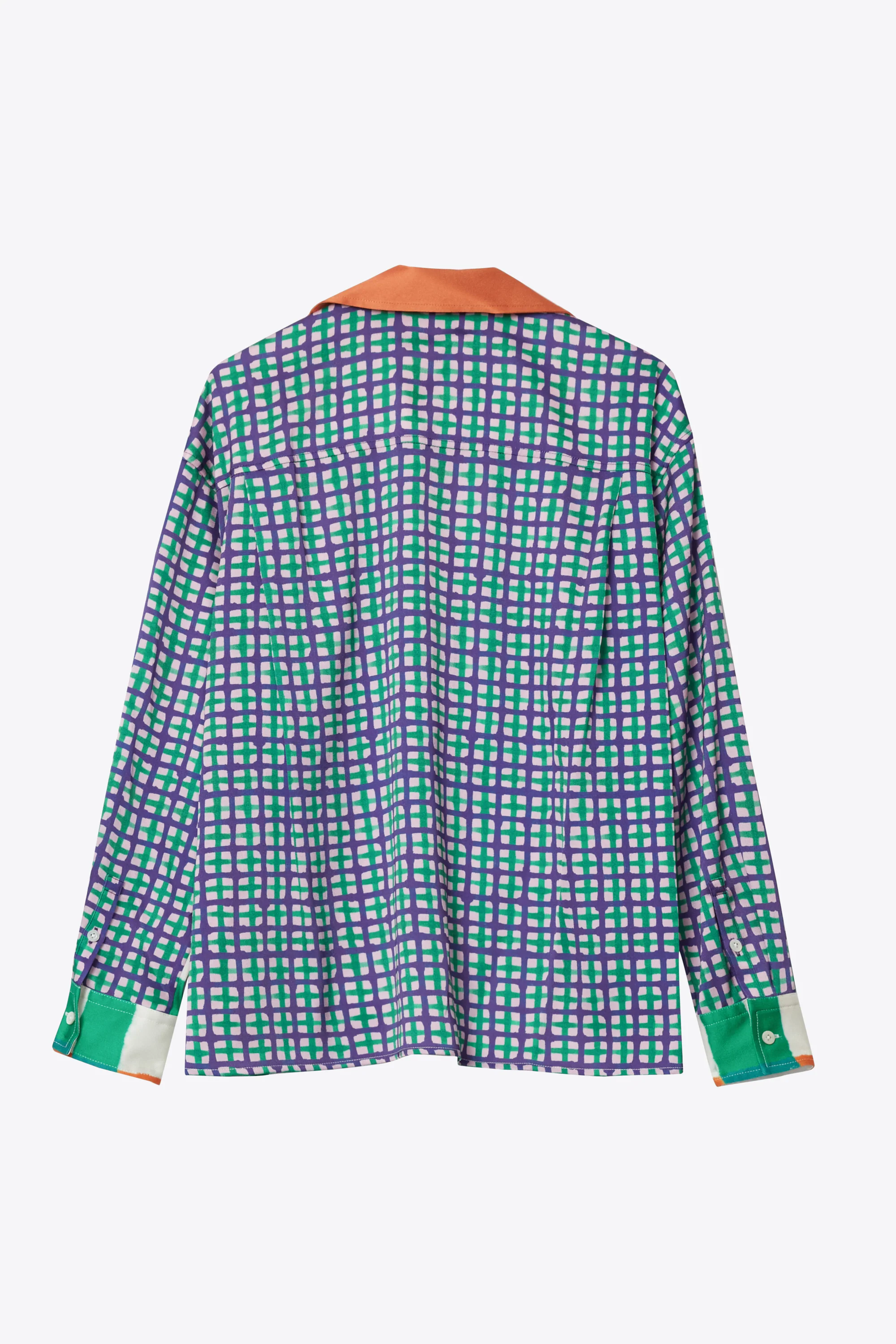 Long Sleeve Printed Satin Camp Shirt - Image 4