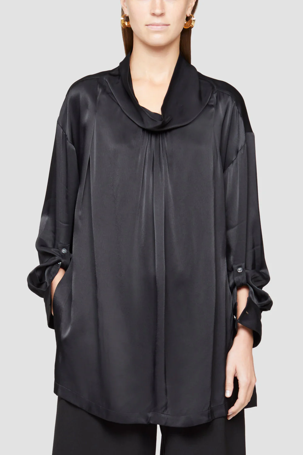 Ls Satin Oversized Drape Colla - Image 2