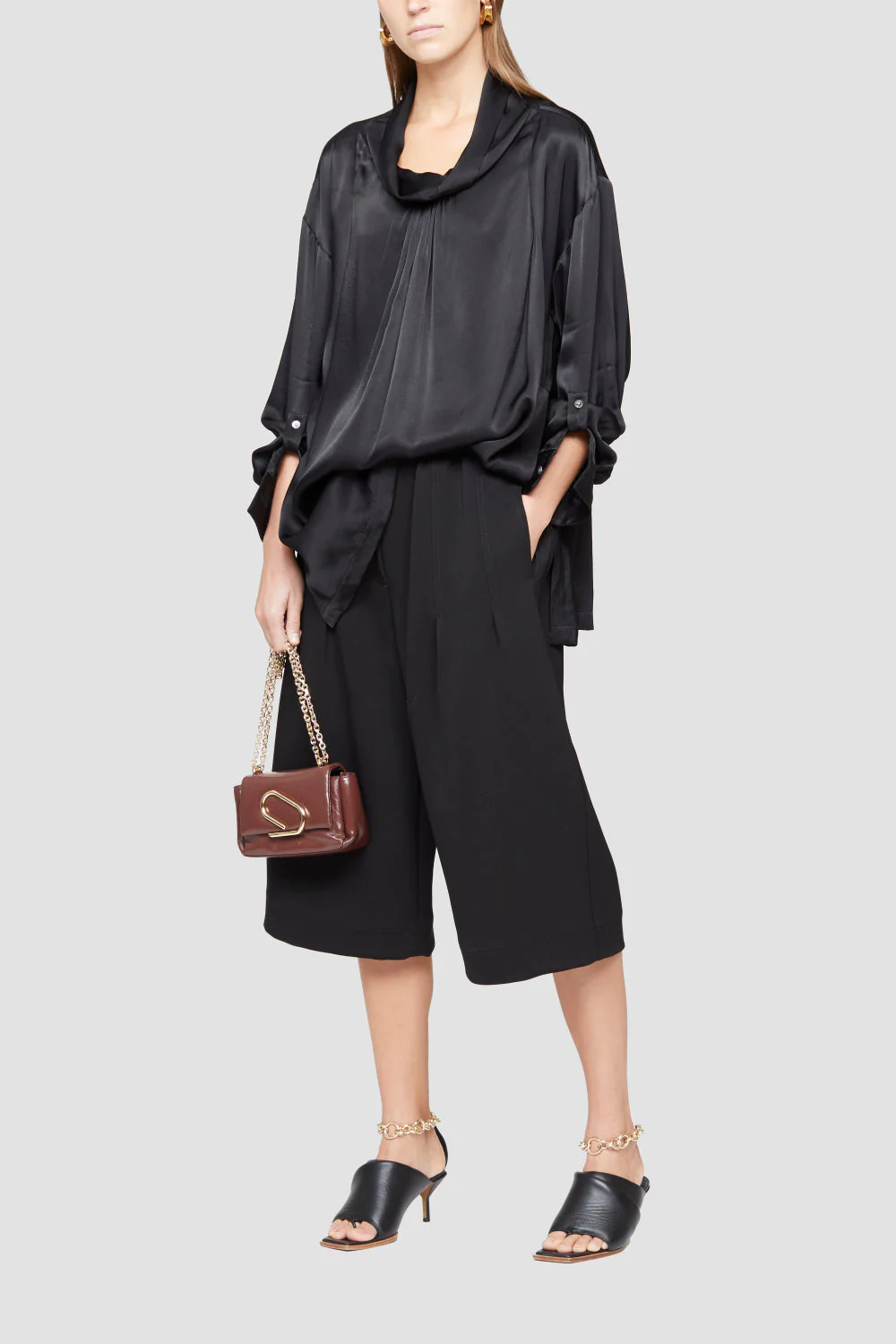 Ls Satin Oversized Drape Colla - Image 7