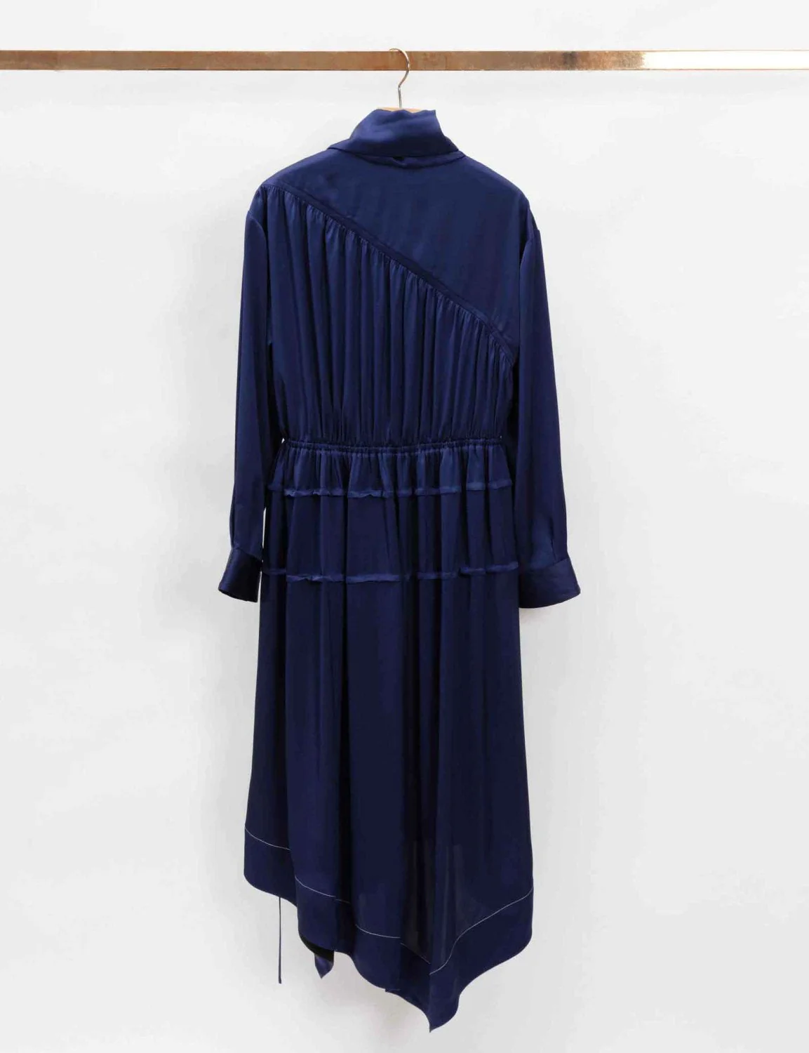 Long Sleeve Scarf Neck Asymmetrical Scarf - Image 2