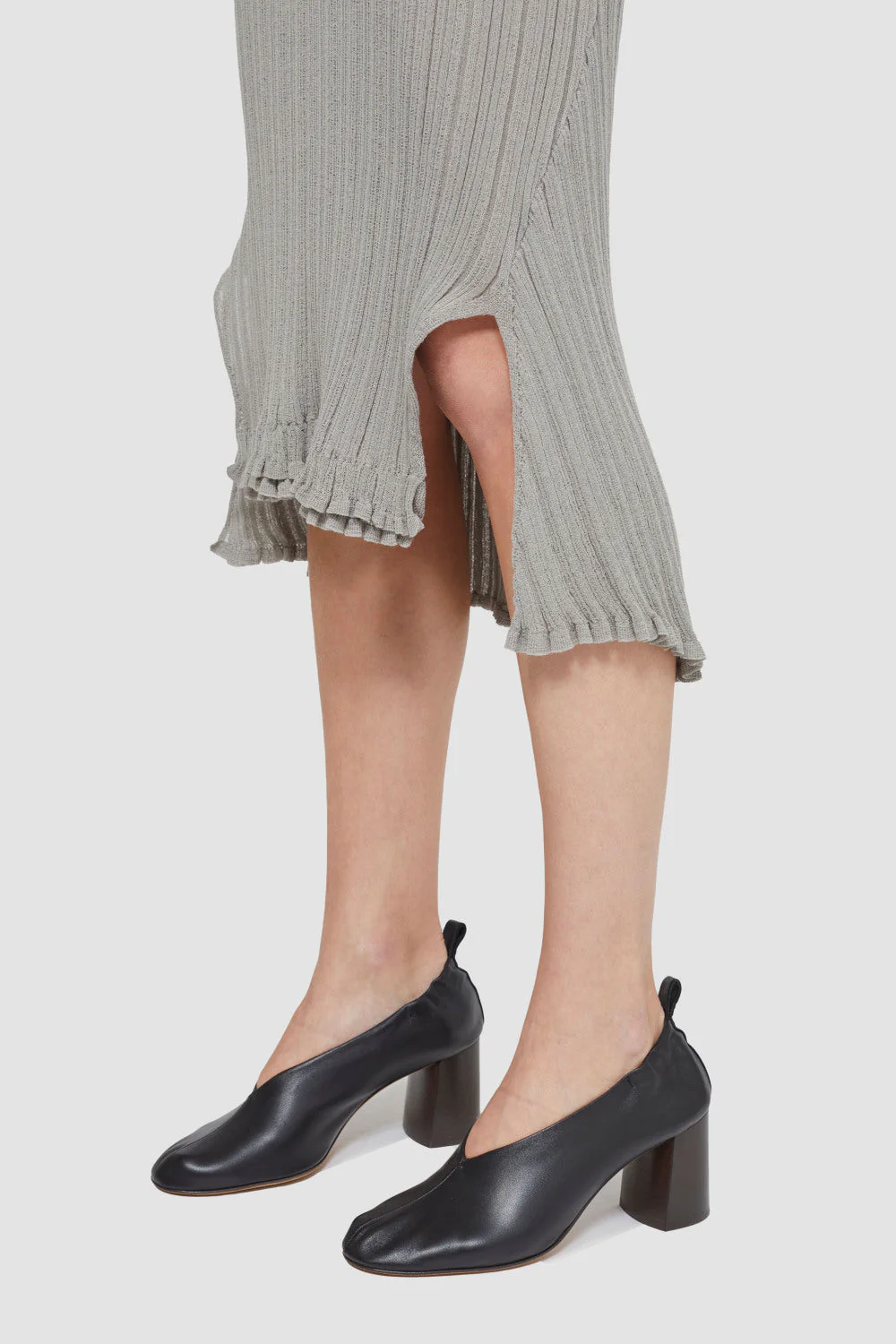 Long Sleeve Sheer Rib Dress - Image 6
