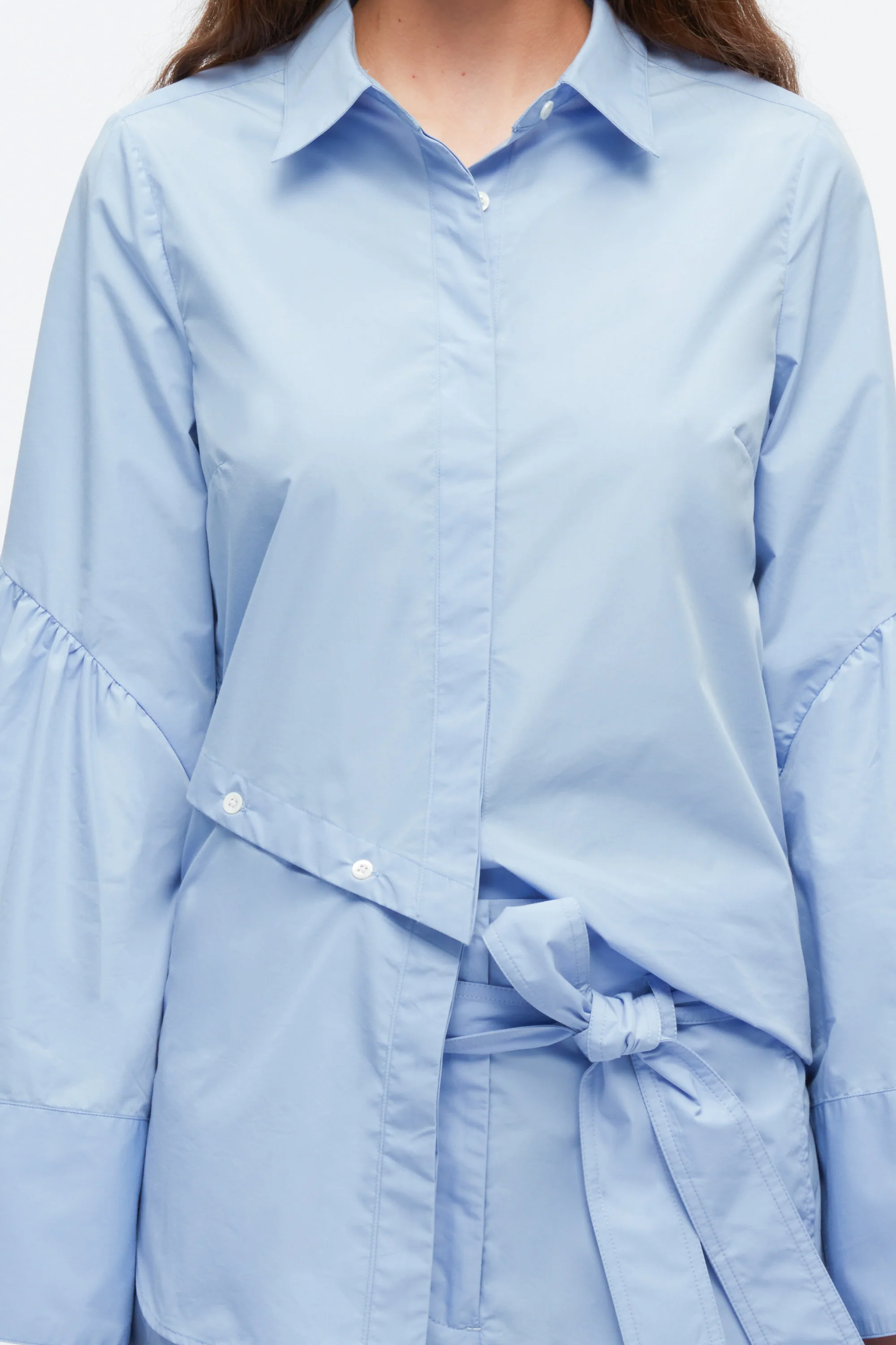 Long Sleeve Shirt with Asymmetric Button Panel - Image 11