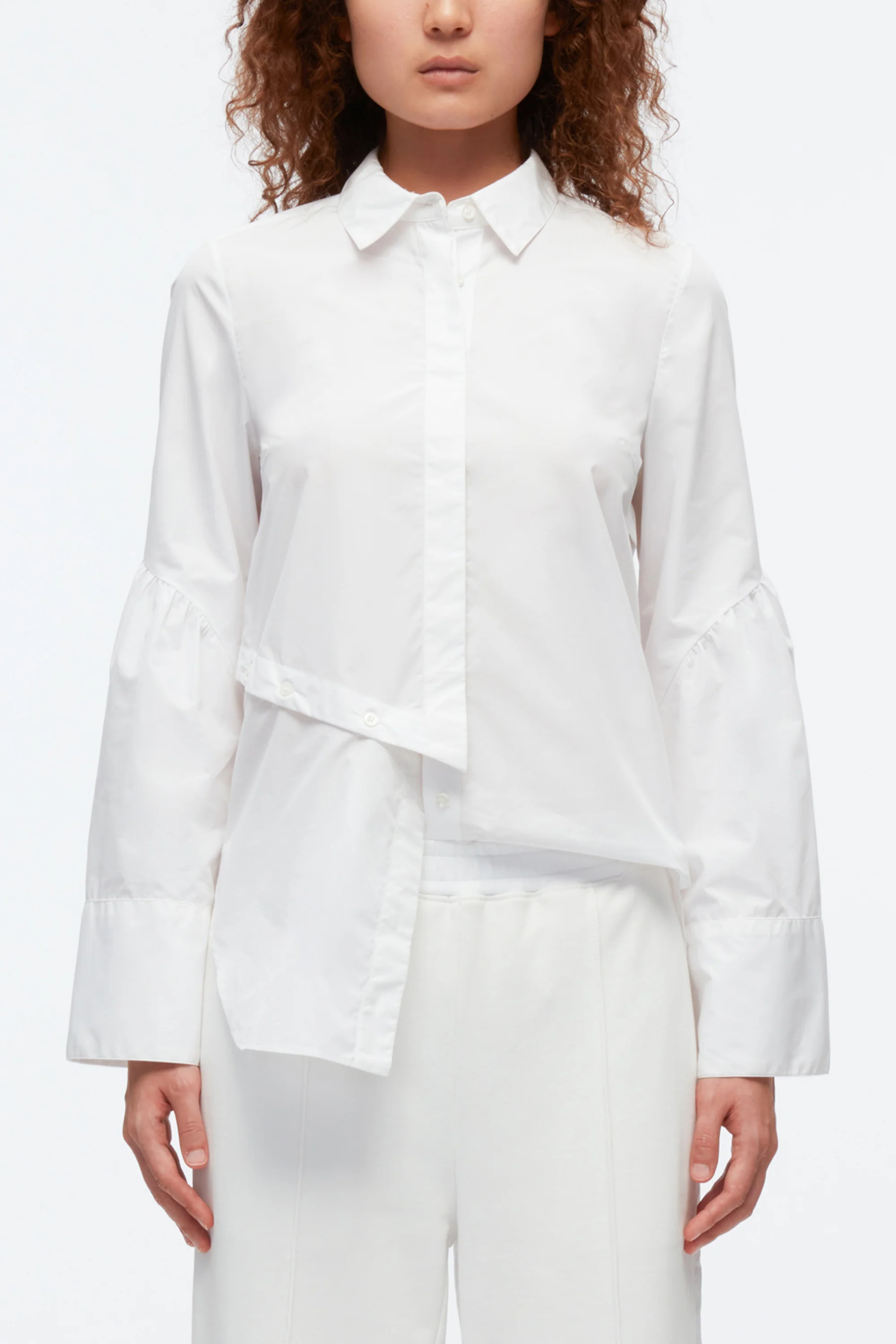 Long Sleeve Shirt with Asymmetric Button Panel - Image 2