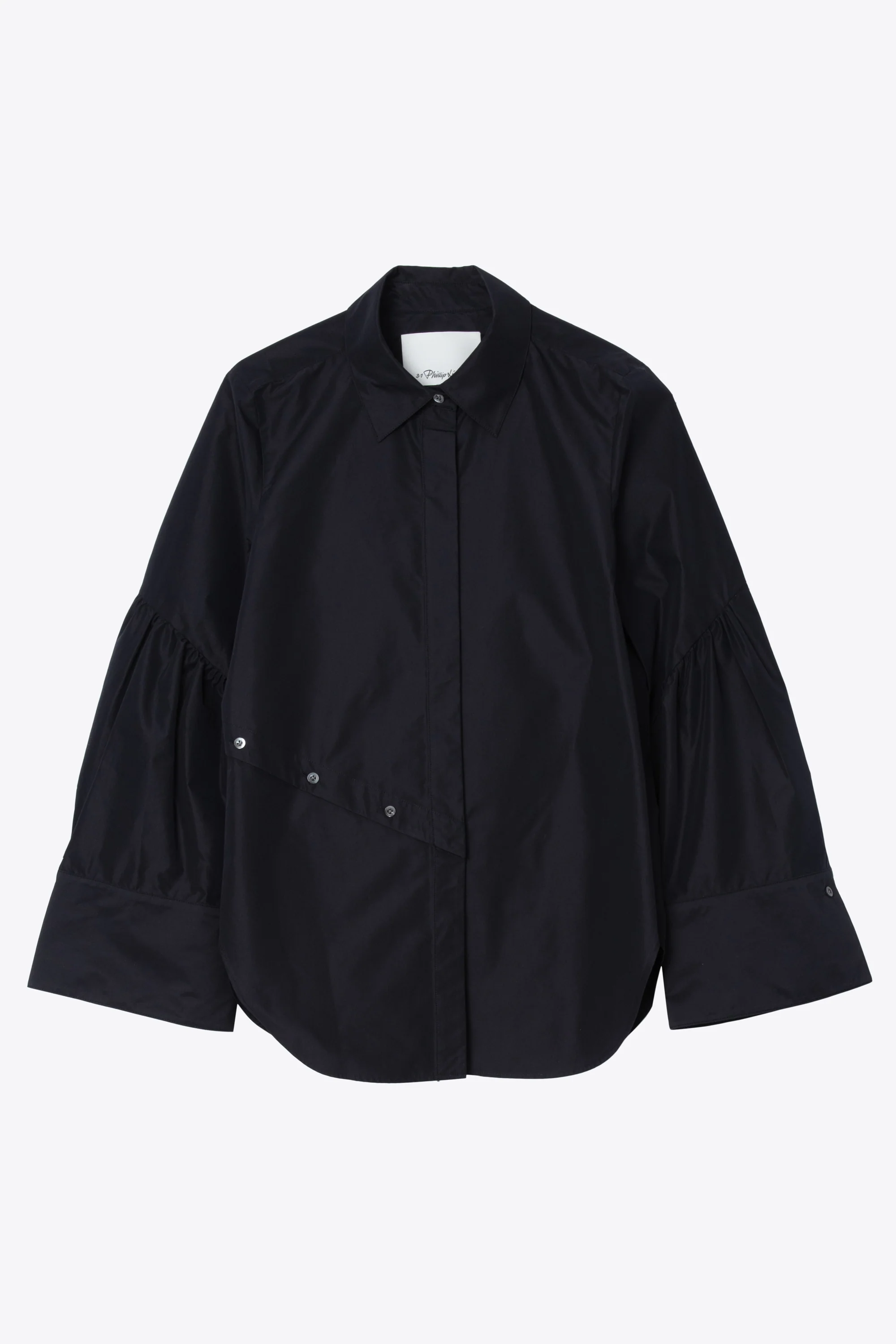 Long Sleeve Shirt with Asymmetric Button Panel - Image 5