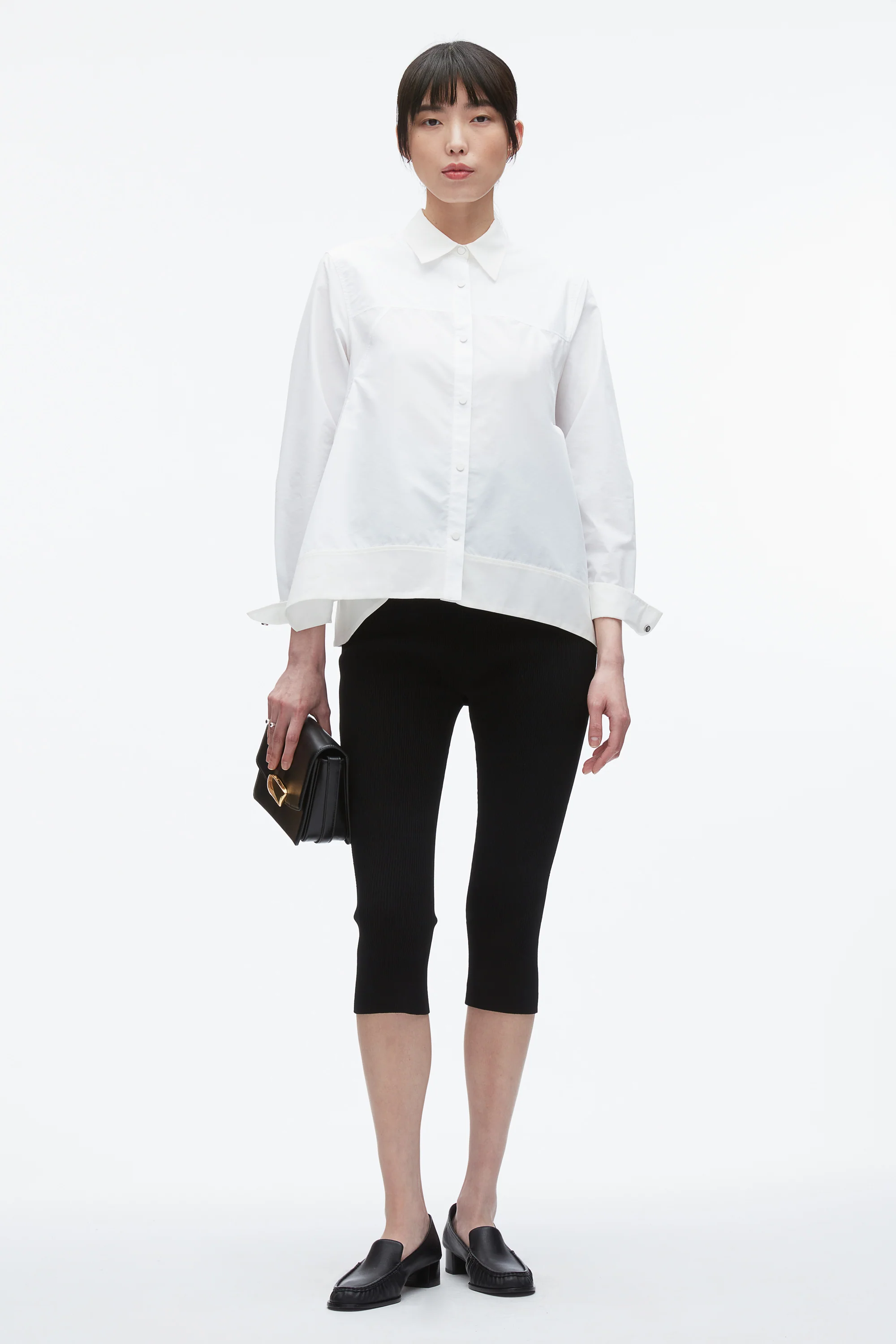 Flounce Hem Poplin Shirt