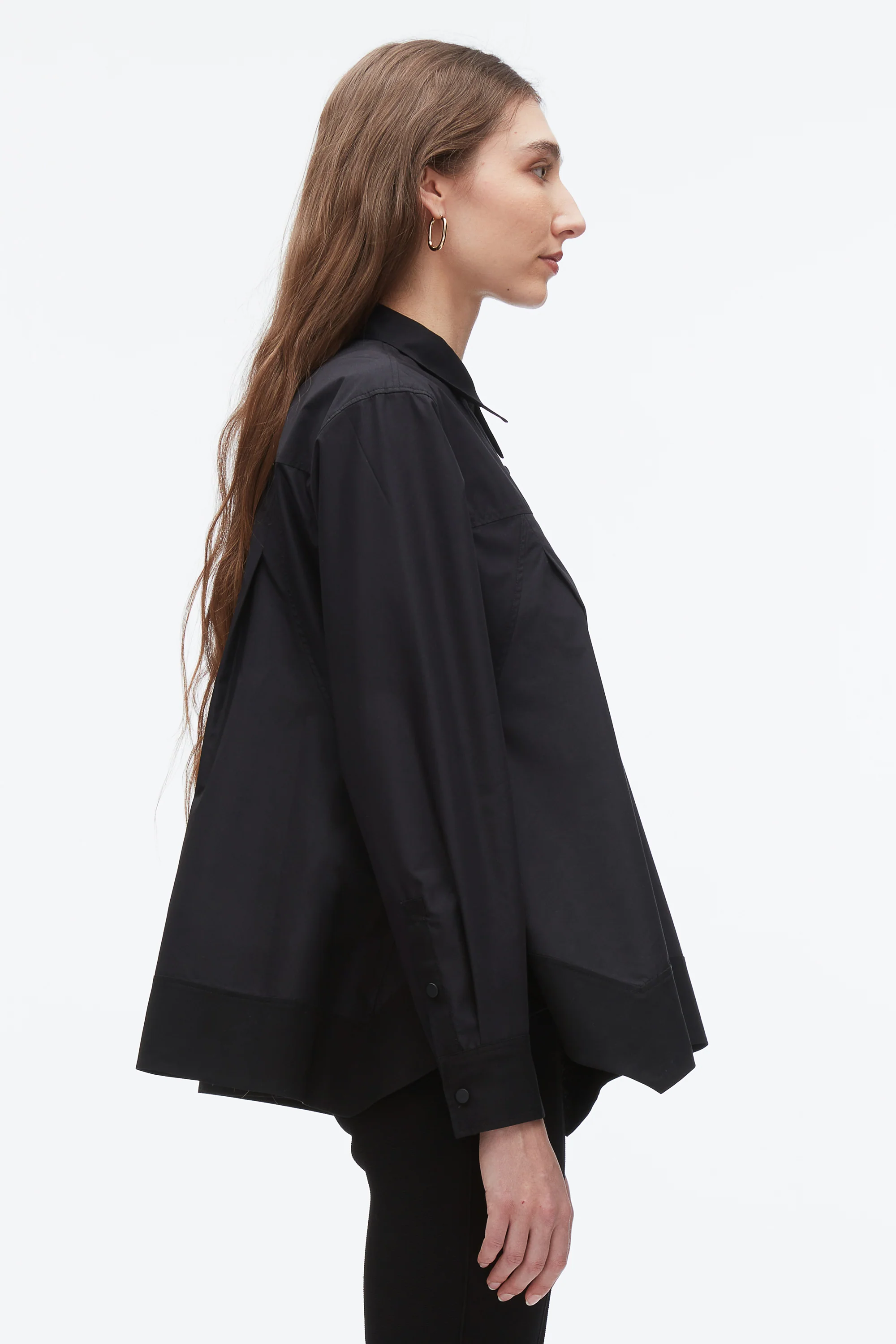 Flounce Hem Poplin Shirt - Image 10