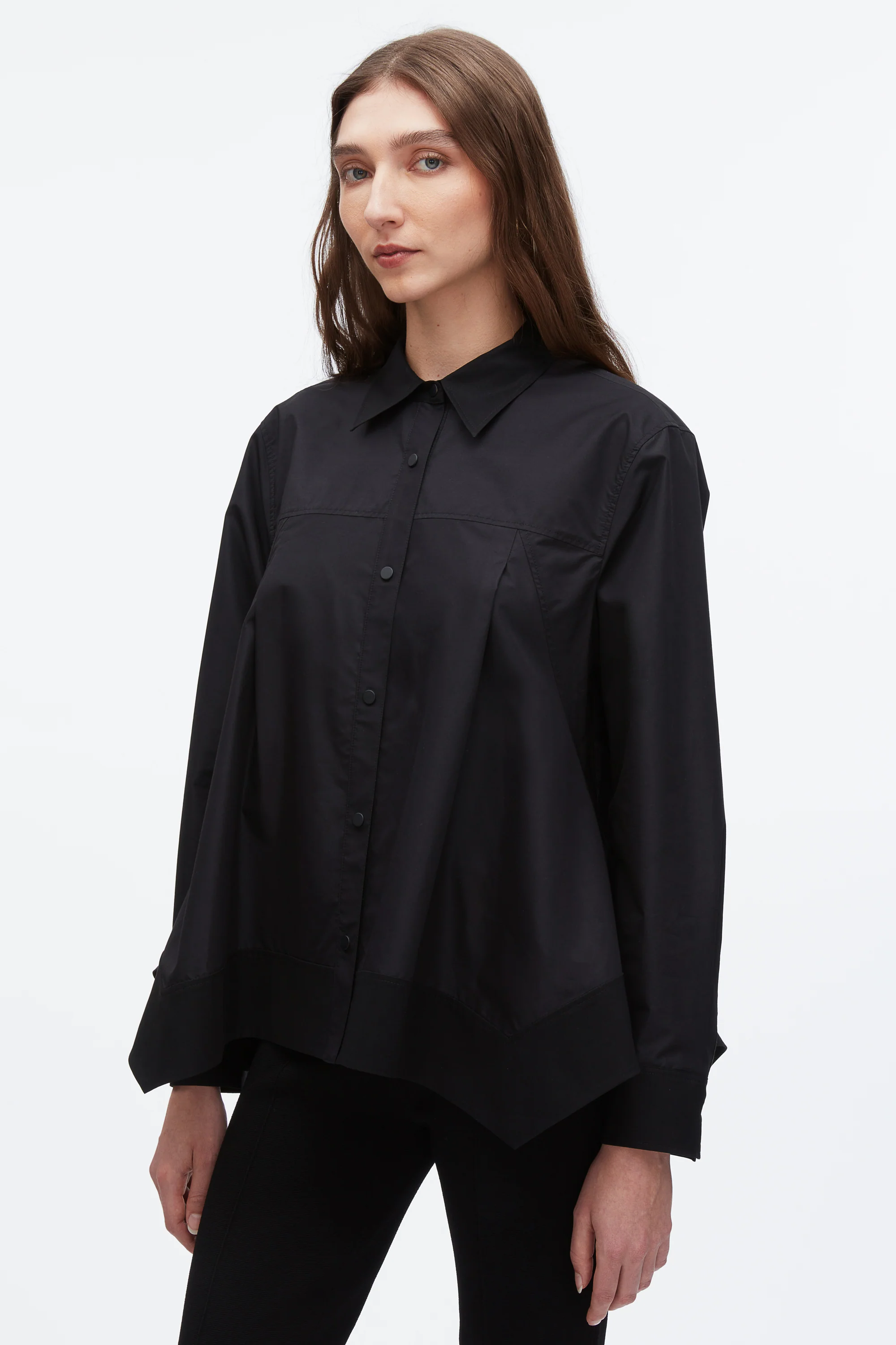 Flounce Hem Poplin Shirt - Image 12