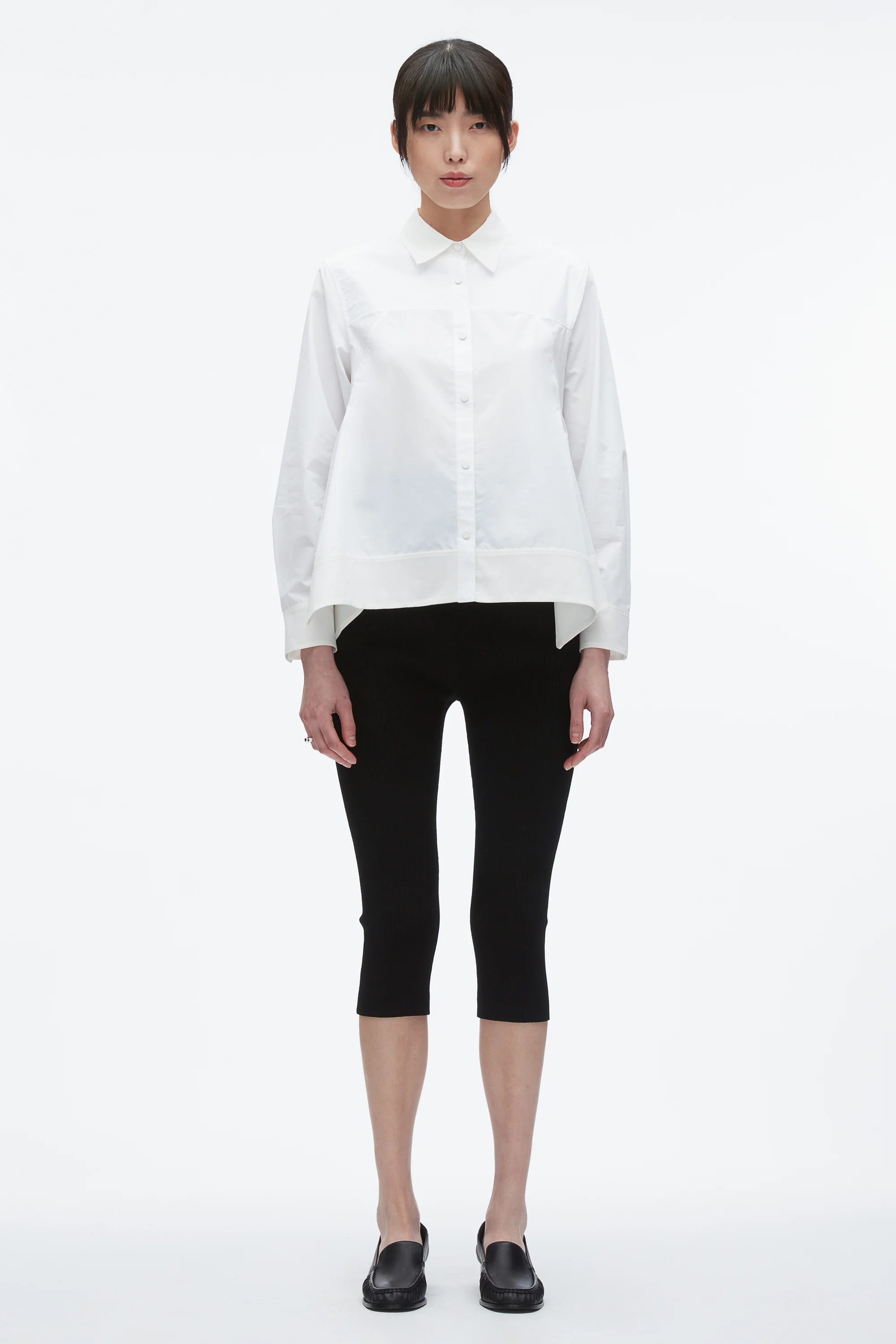 Flounce Hem Poplin Shirt - Image 2