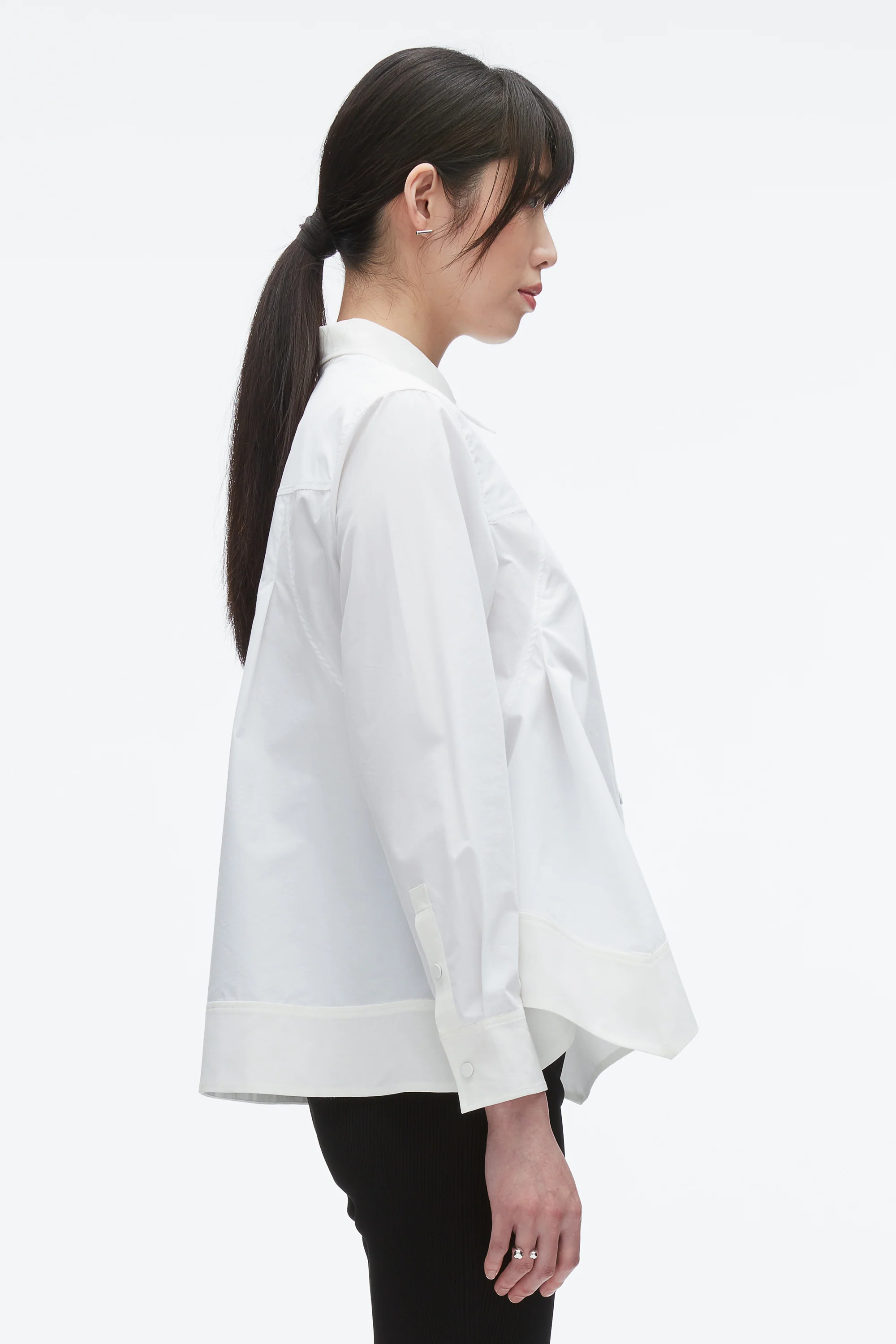 Flounce Hem Poplin Shirt - Image 4