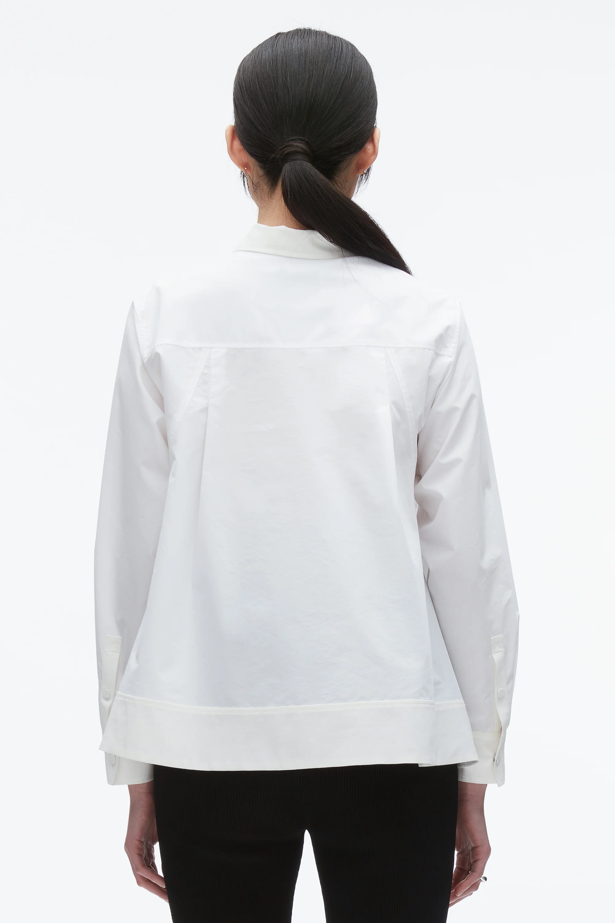 Flounce Hem Poplin Shirt - Image 5