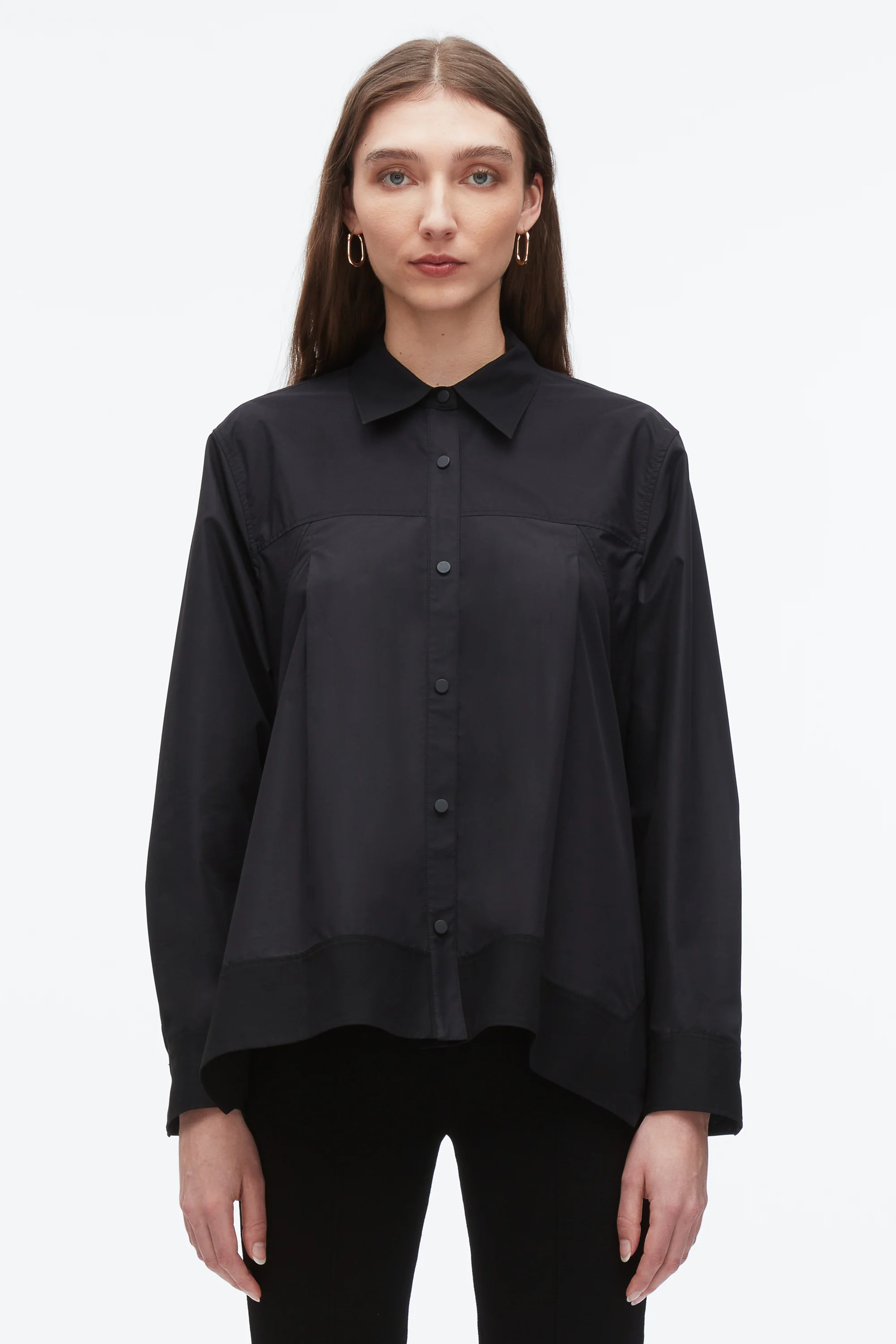 Flounce Hem Poplin Shirt - Image 9