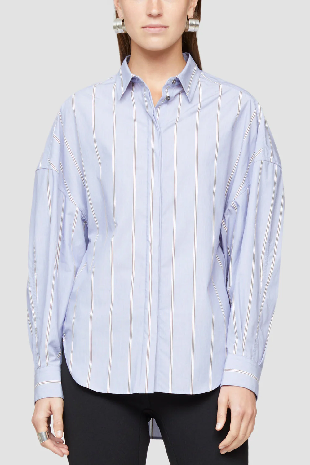 Long Sleeve Striped Button-Up Shirt - Image 3