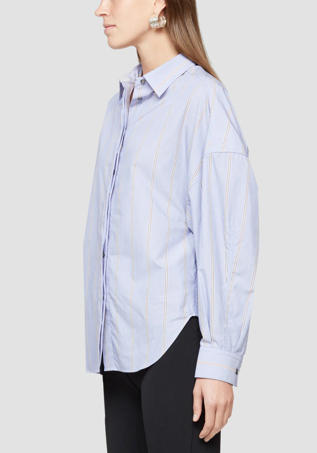 Long Sleeve Striped Button-Up Shirt - Image 4
