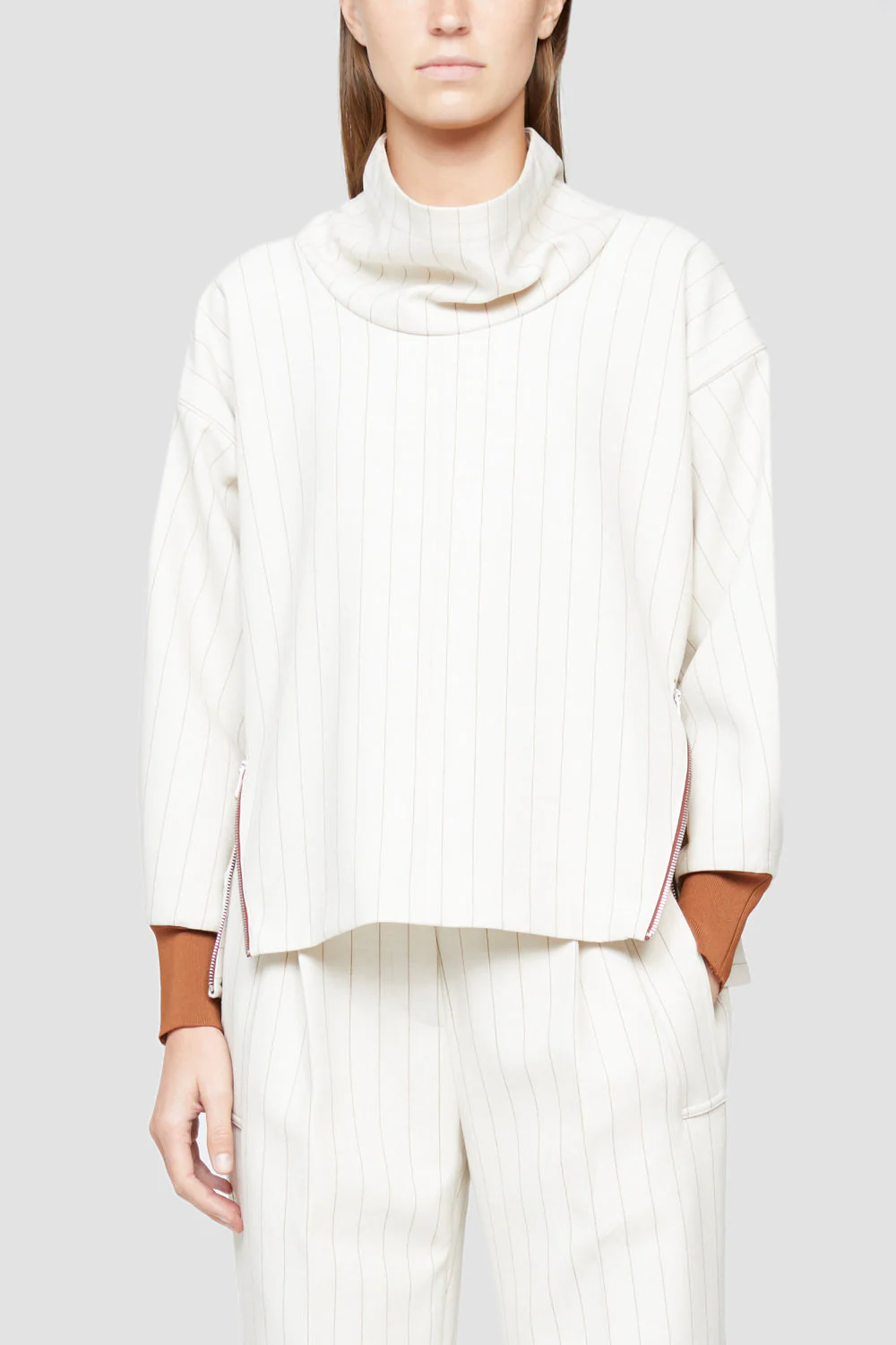Ls Striped Cowl Neck Pullover - Image 3