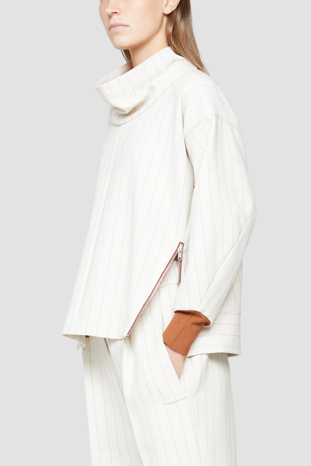 Ls Striped Cowl Neck Pullover - Image 4